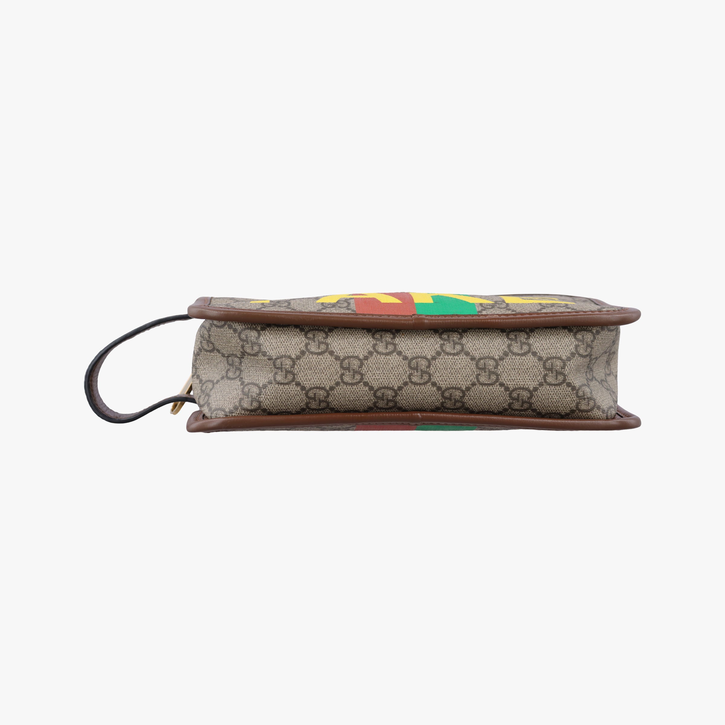 Pre-owned Gucci Fake/Not GG Supreme Brown PVC coated canvas 636243 clutchbag | stylenewstar