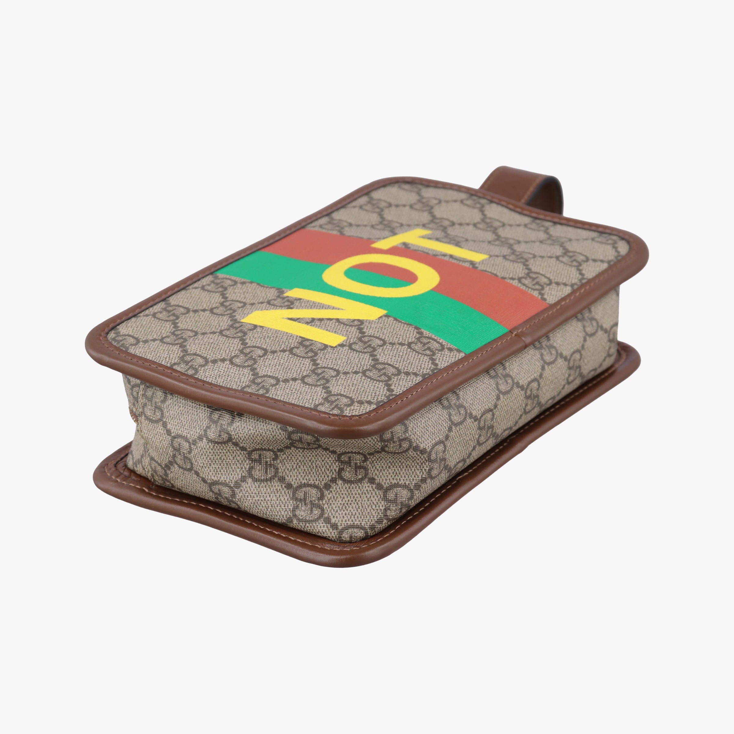Pre-owned Gucci Fake/Not GG Supreme Brown PVC coated canvas 636243 clutchbag | stylenewstar
