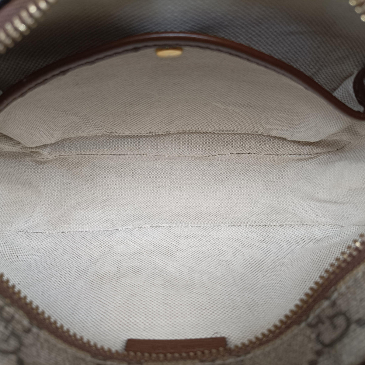 Pre-owned Gucci Fake/Not GG Supreme Brown PVC coated canvas 636243 clutchbag | stylenewstar