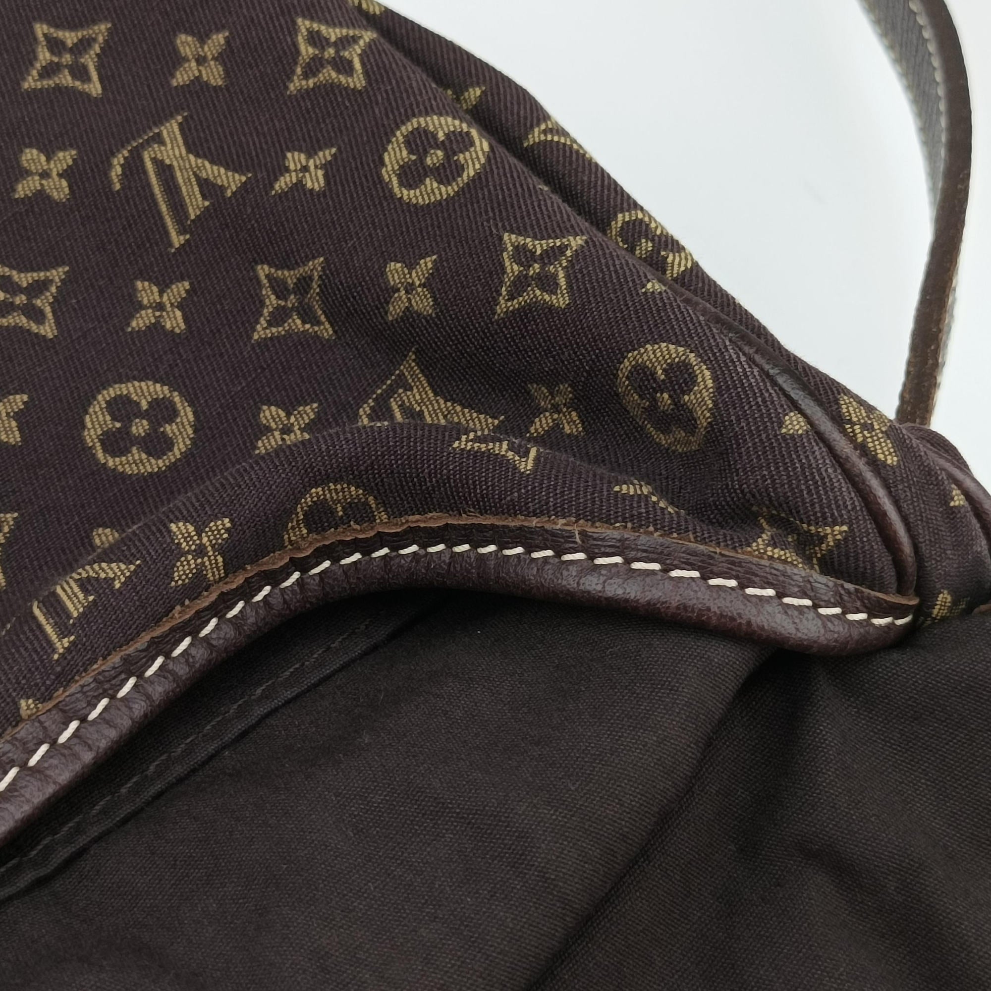 Pre-owned Louis Vuitton Monogram Mini Lin Saumur 30 Ebene Cotton × Linen × Leather M95227 shoulderbag | stylenewstar