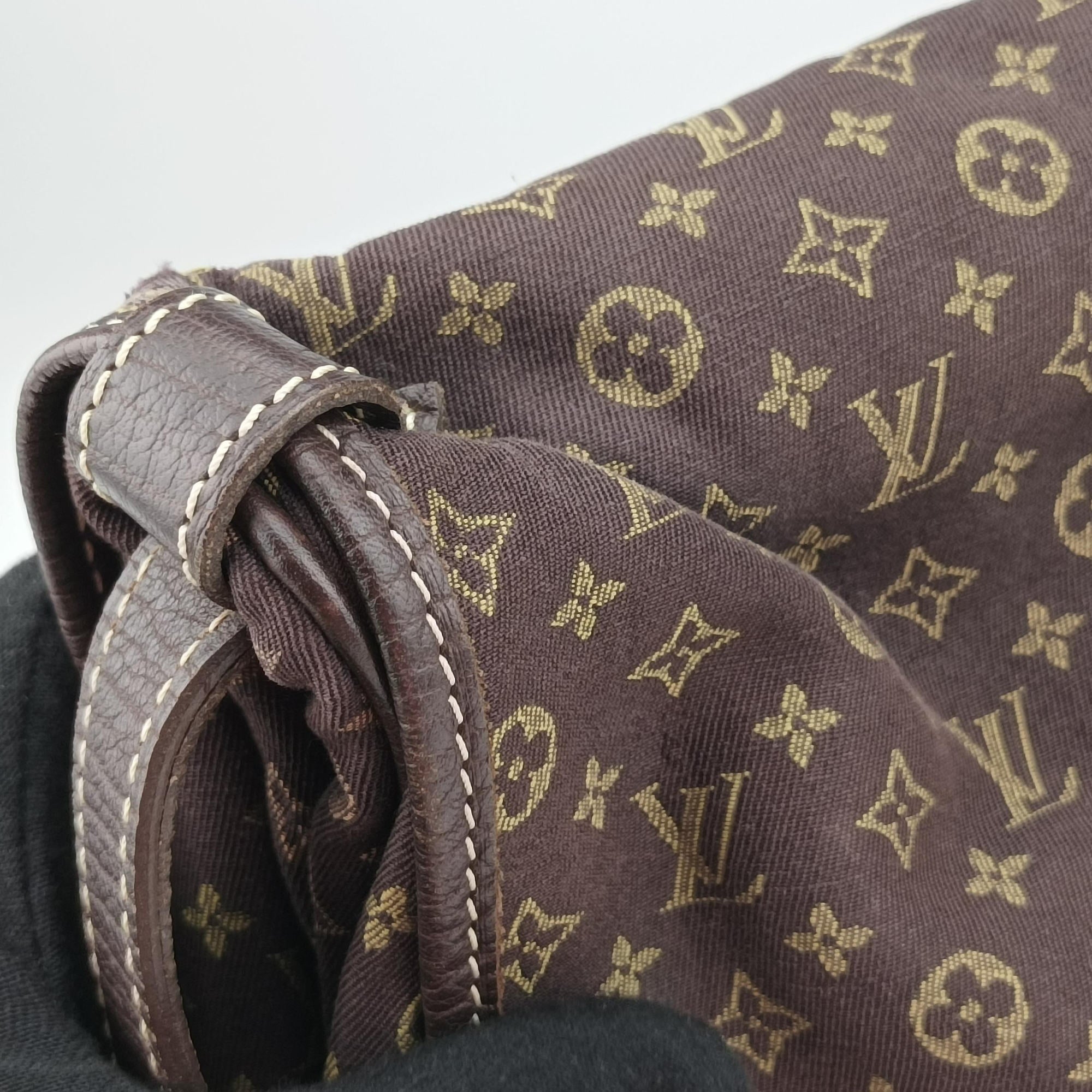 Pre-owned Louis Vuitton Monogram Mini Lin Saumur 30 Ebene Cotton × Linen × Leather M95227 shoulderbag | stylenewstar