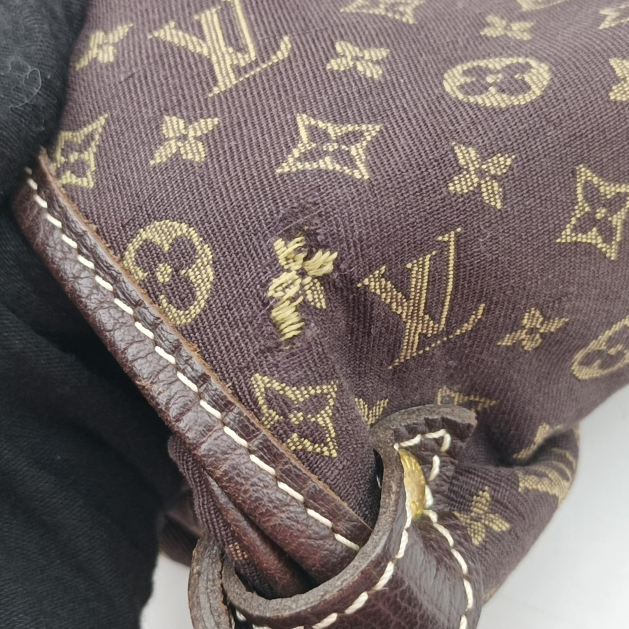 Pre-owned Louis Vuitton Monogram Mini Lin Saumur 30 Ebene Cotton × Linen × Leather M95227 shoulderbag | stylenewstar