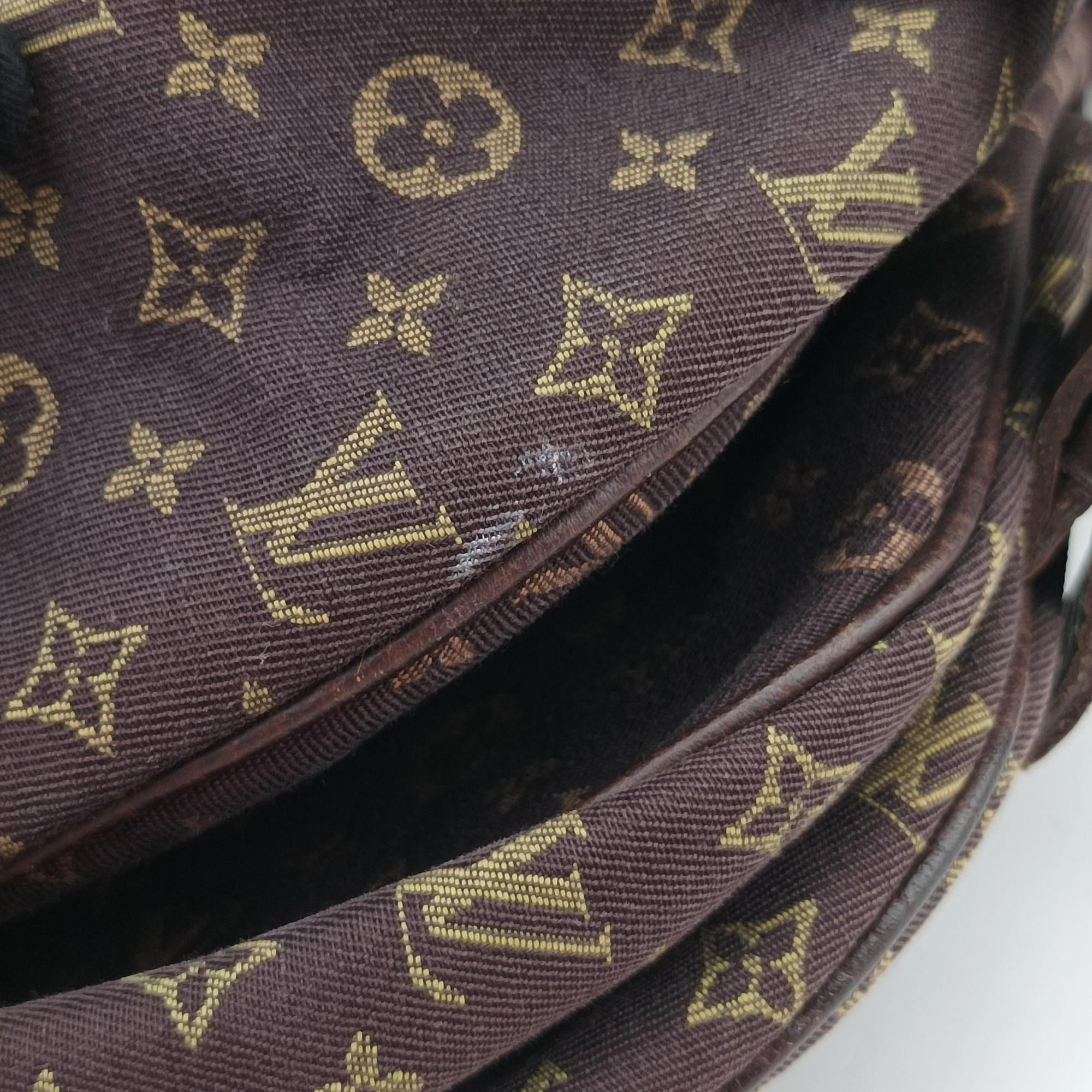 Pre-owned Louis Vuitton Monogram Mini Lin Saumur 30 Ebene Cotton × Linen × Leather M95227 shoulderbag | stylenewstar