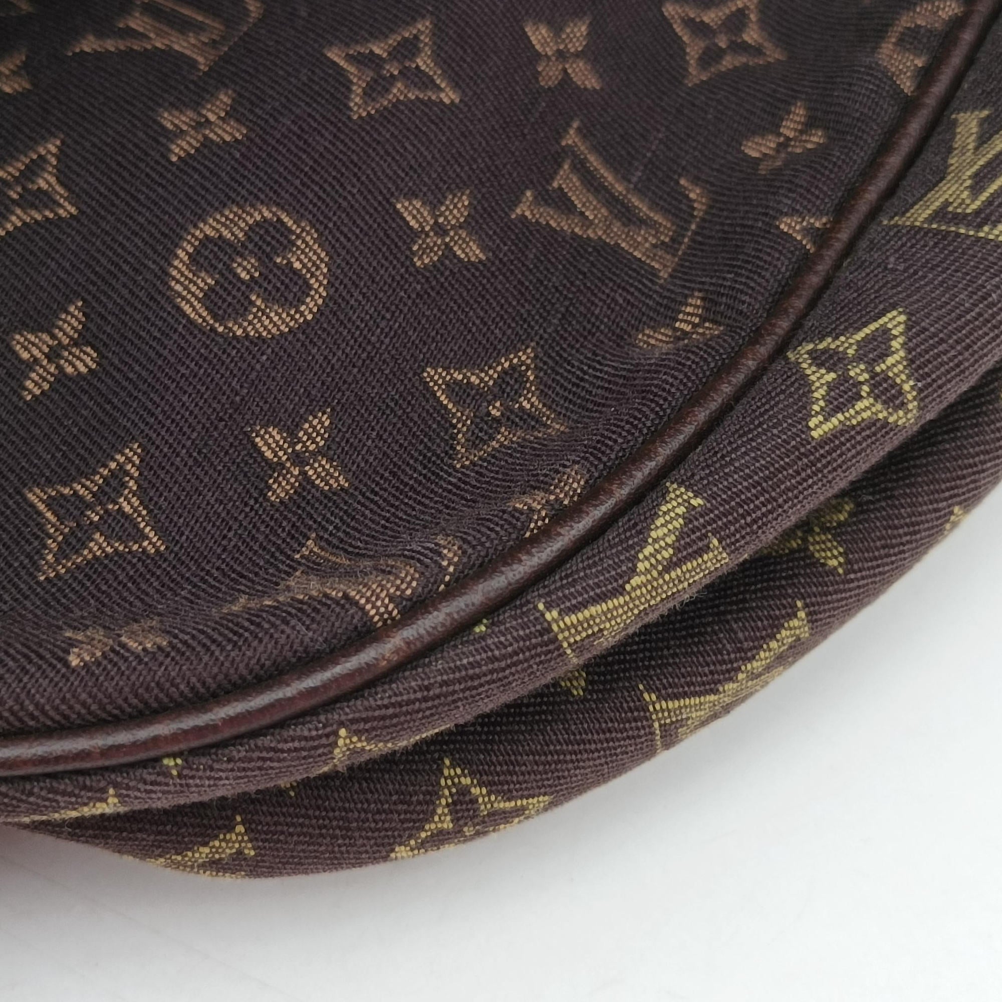 Pre-owned Louis Vuitton Monogram Mini Lin Saumur 30 Ebene Cotton × Linen × Leather M95227 shoulderbag | stylenewstar