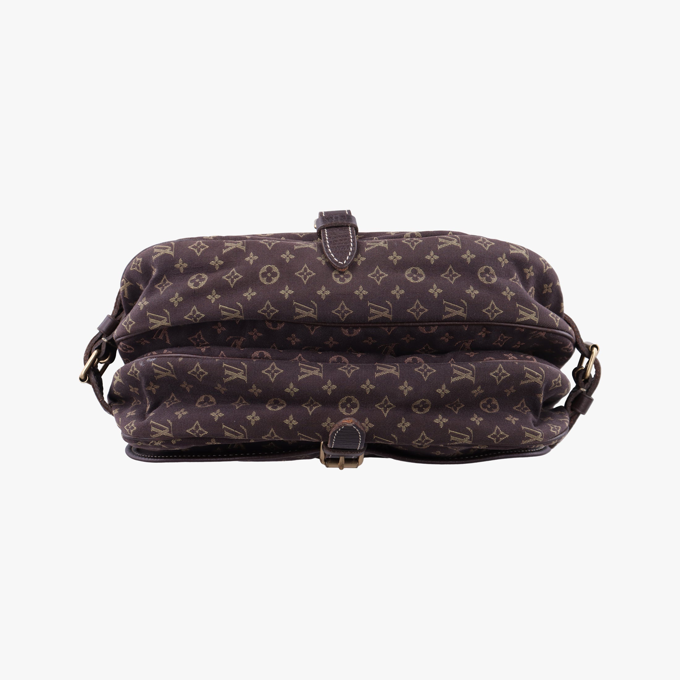 Pre-owned Louis Vuitton Monogram Mini Lin Saumur 30 Ebene Cotton × Linen × Leather M95227 shoulderbag | stylenewstar