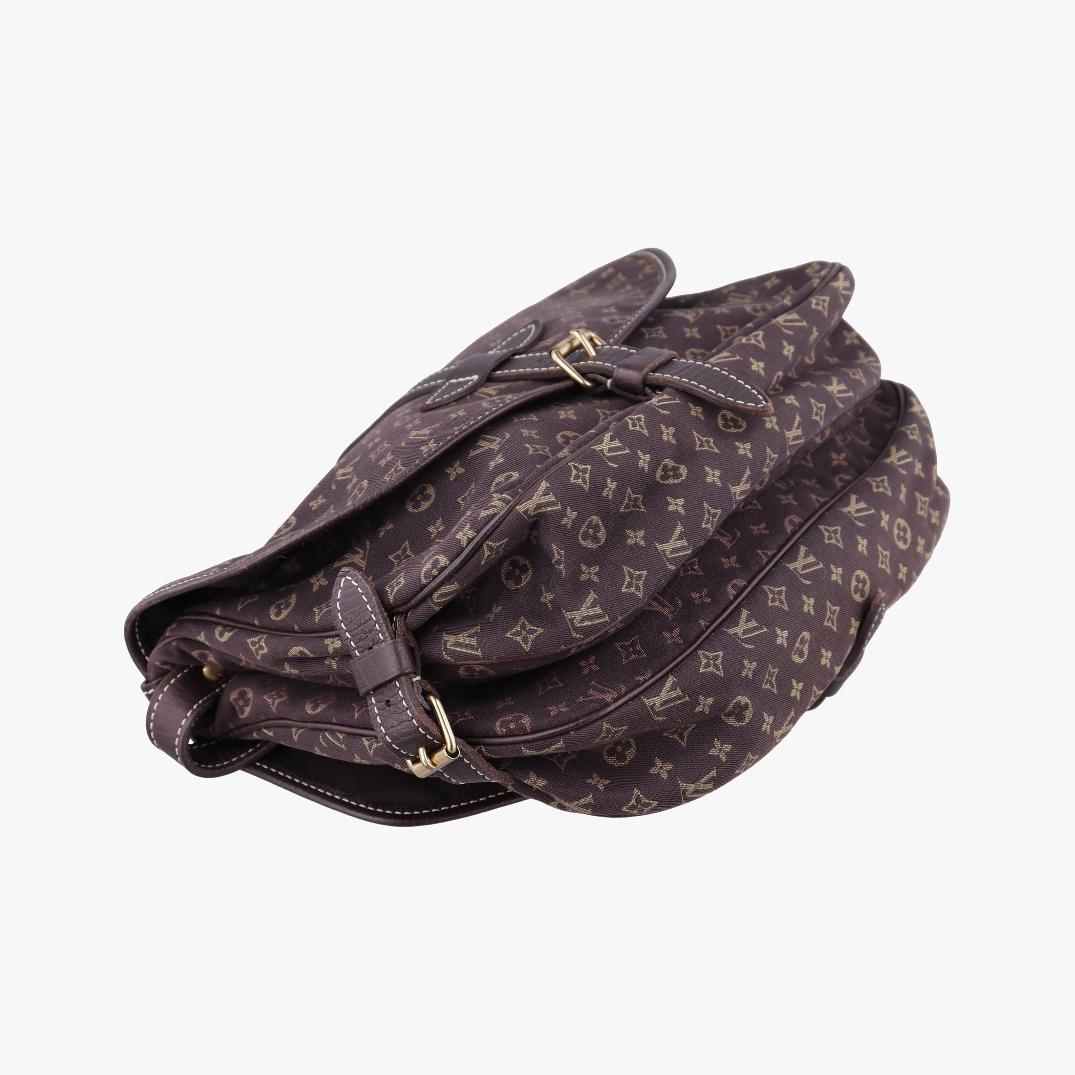 Pre-owned Louis Vuitton Monogram Mini Lin Saumur 30 Ebene Cotton × Linen × Leather M95227 shoulderbag | stylenewstar