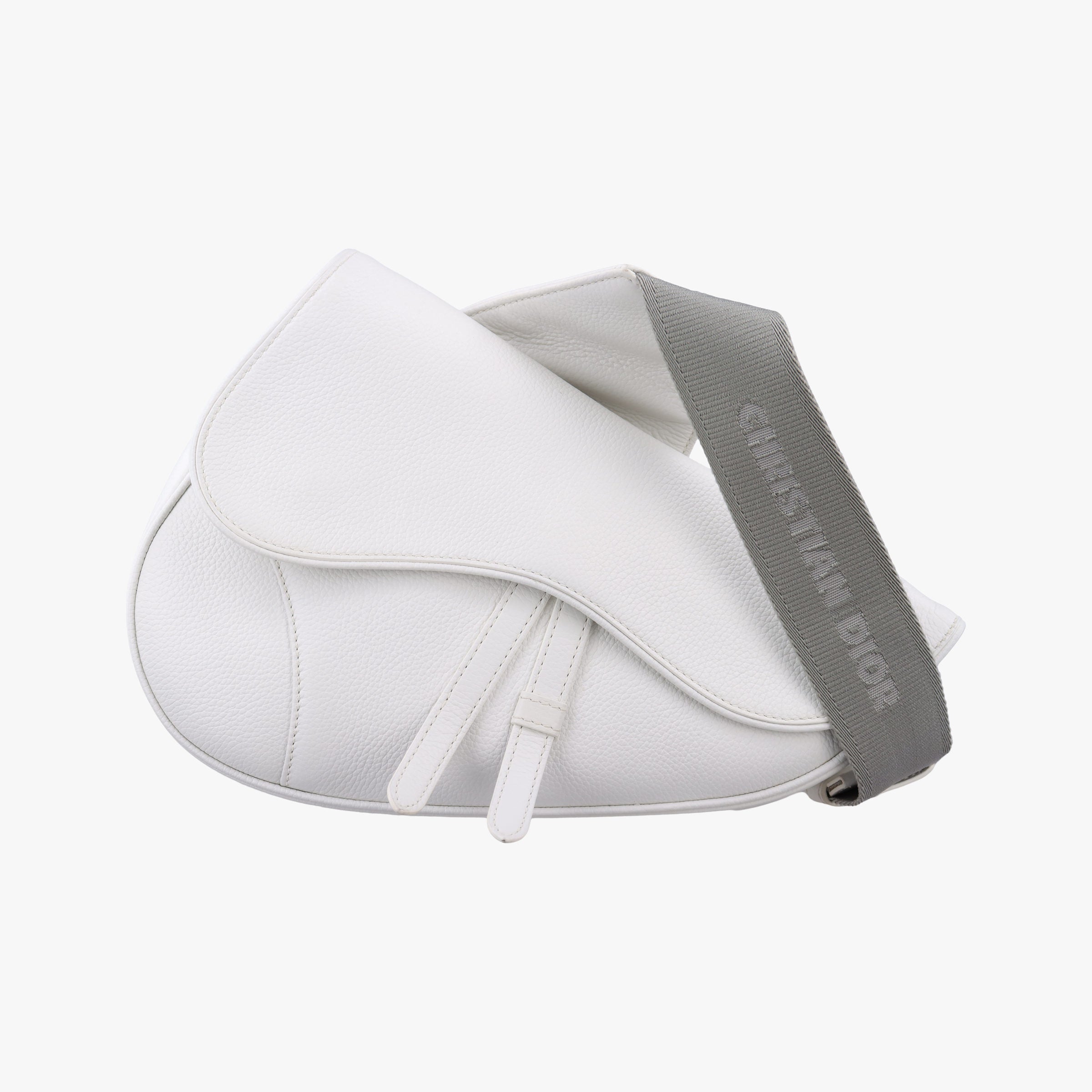 Pre-owned Christian Dior Saddle White leather  shoulderbag | stylenewstar