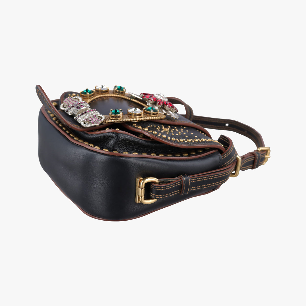 Pre-owned Miu Miu Miu Lady Black Leather  shoulderbag | stylenewstar