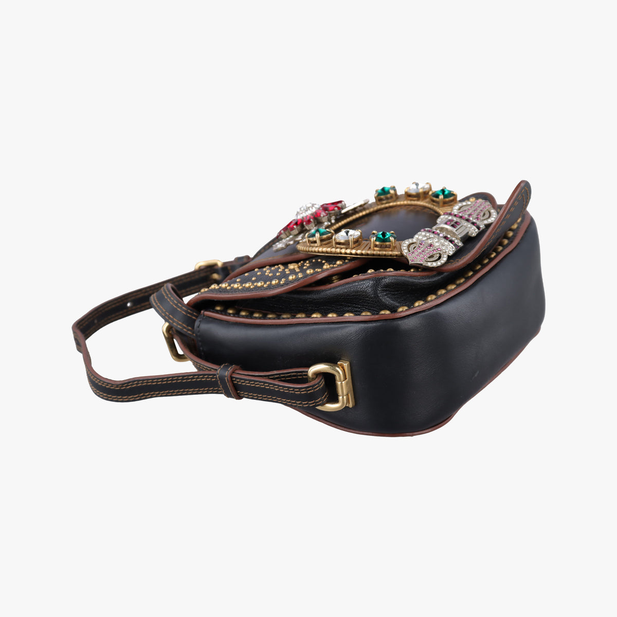Pre-owned Miu Miu Miu Lady Black Leather  shoulderbag | stylenewstar