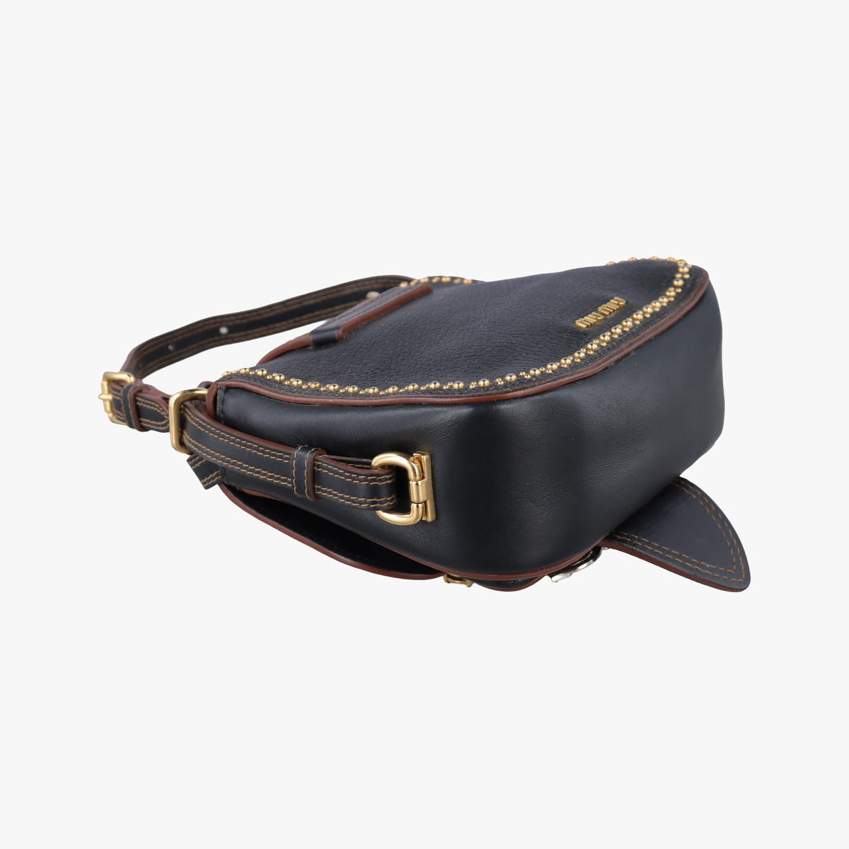 Pre-owned Miu Miu Miu Lady Black Leather  shoulderbag | stylenewstar