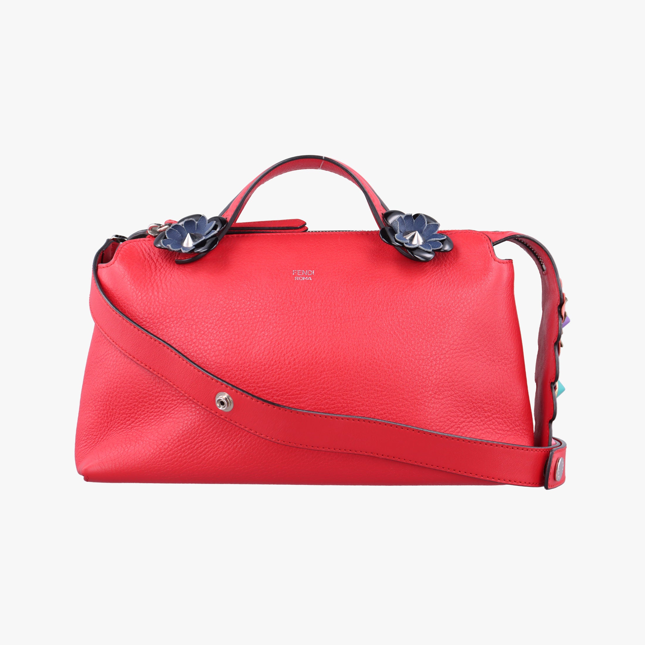 Pre-owned Fendi Small By The Way Red Leather 8BL124 shoulderbag | stylenewstar