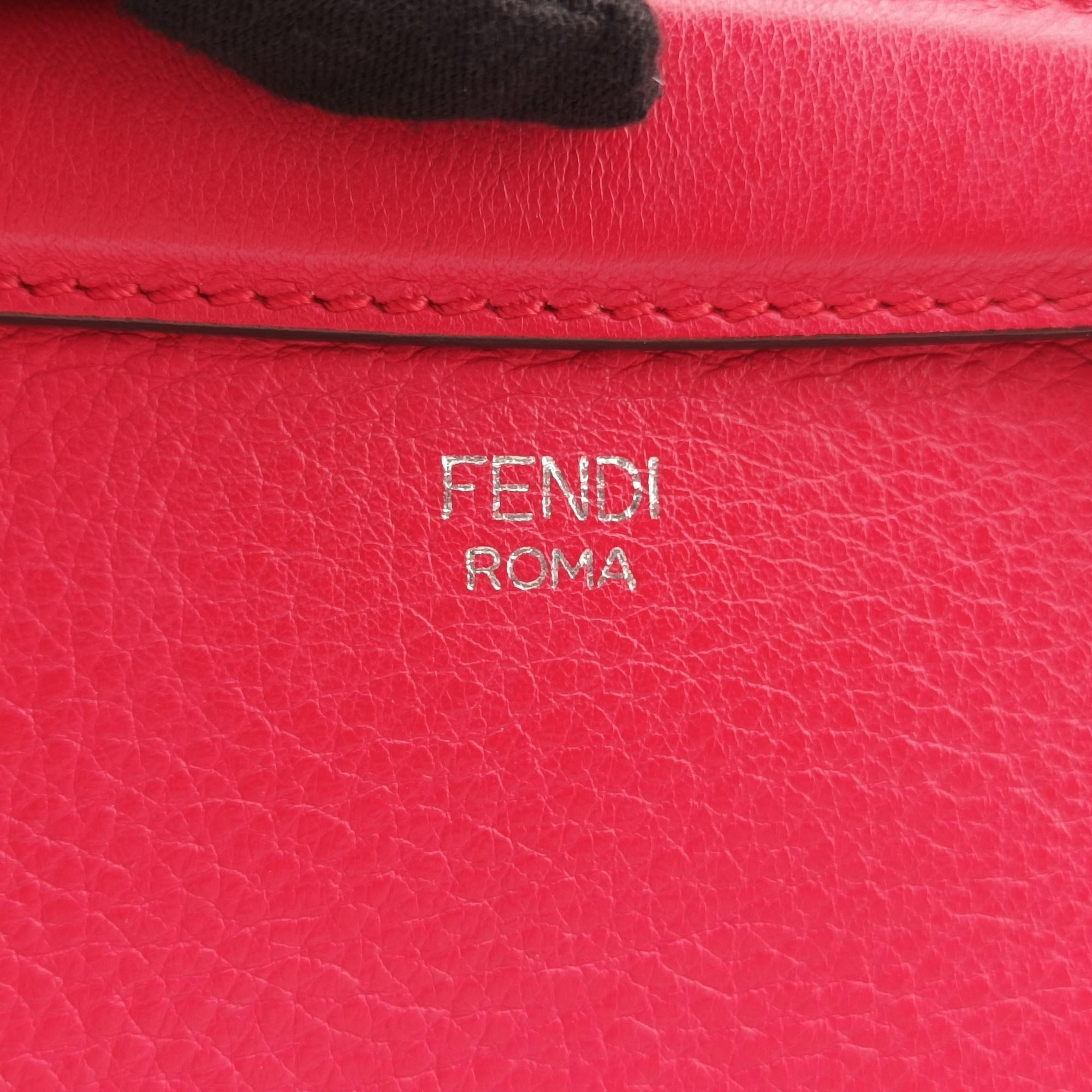 Pre-owned Fendi Small By The Way Red Leather 8BL124 shoulderbag | stylenewstar