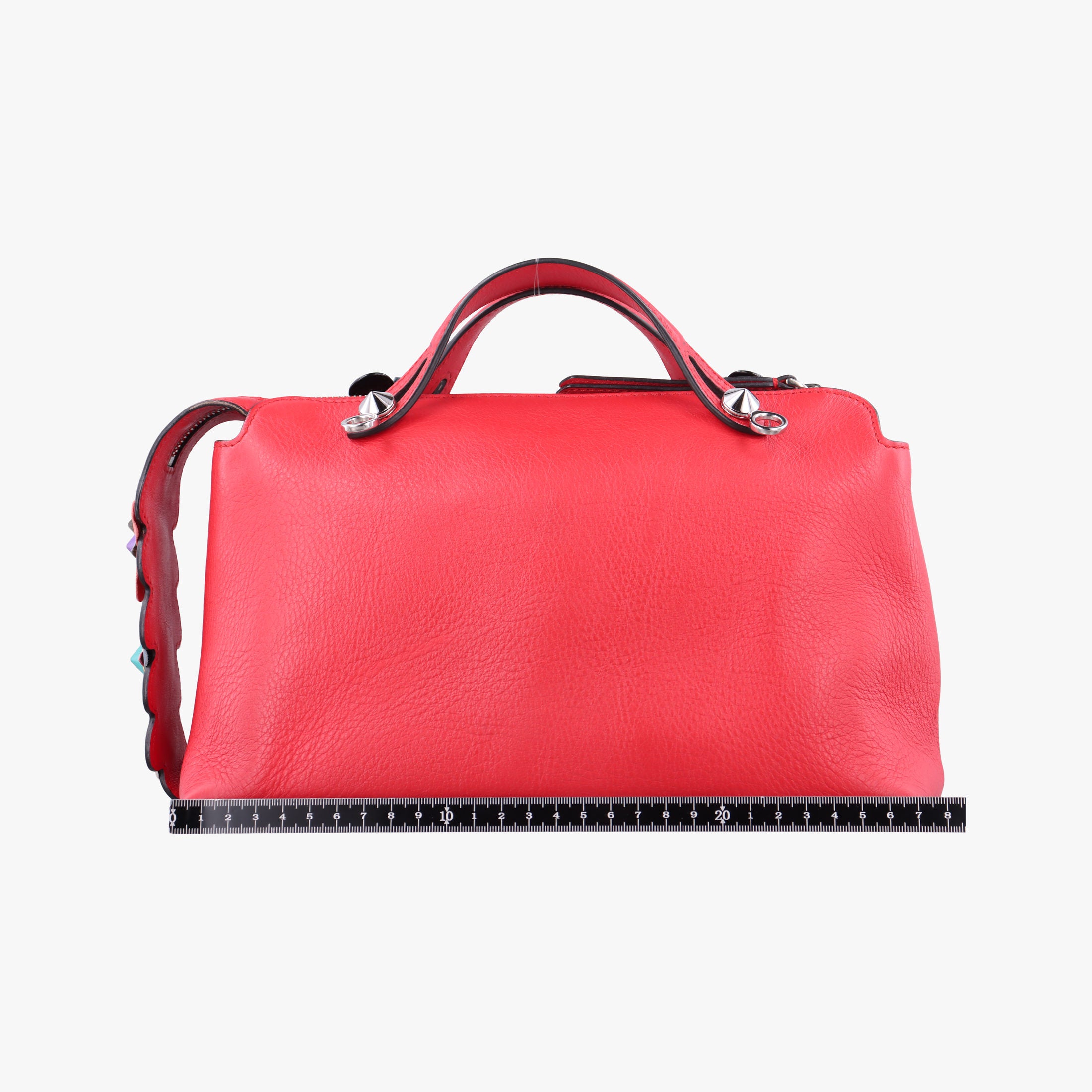Pre-owned Fendi Small By The Way Red Leather 8BL124 shoulderbag | stylenewstar