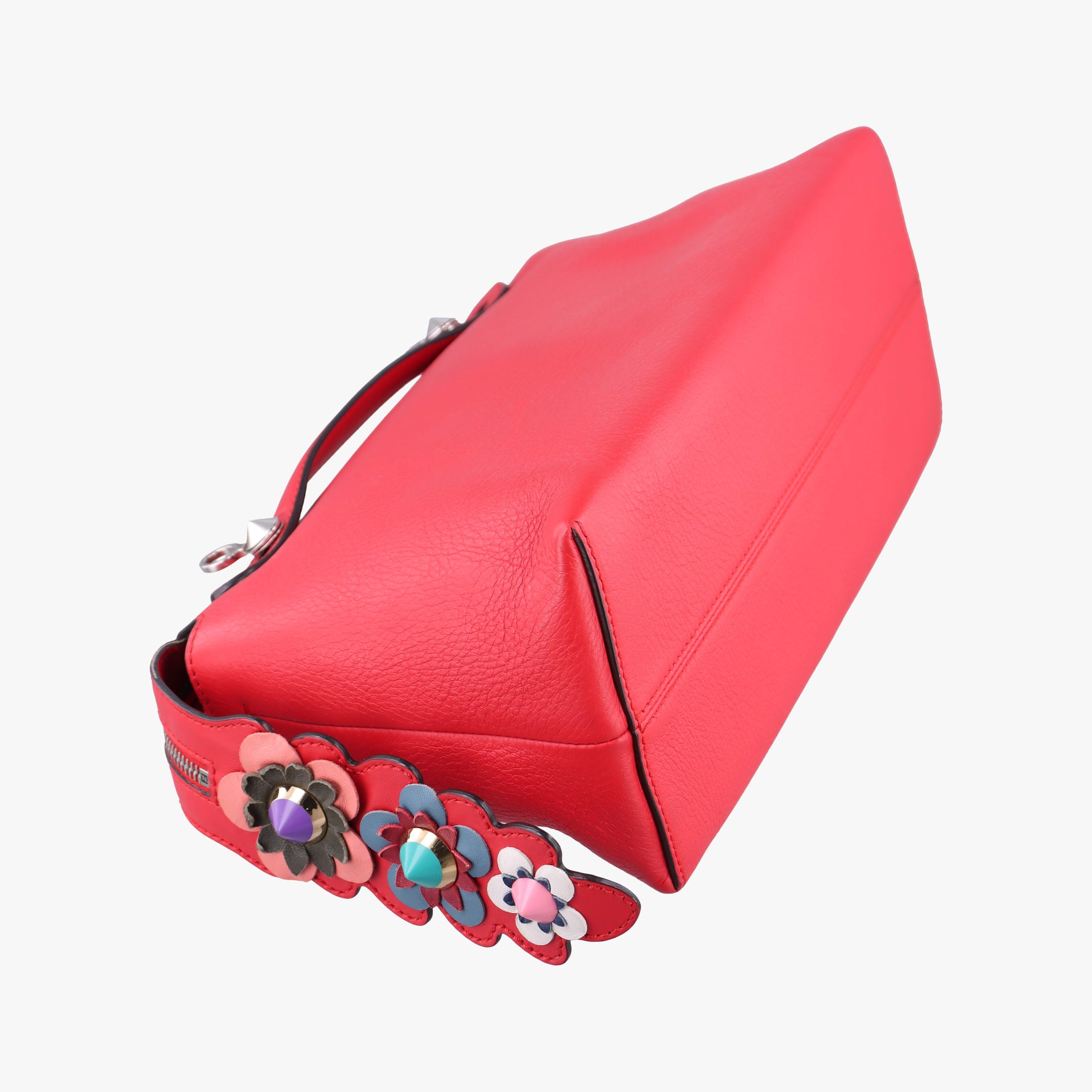 Pre-owned Fendi Small By The Way Red Leather 8BL124 shoulderbag | stylenewstar