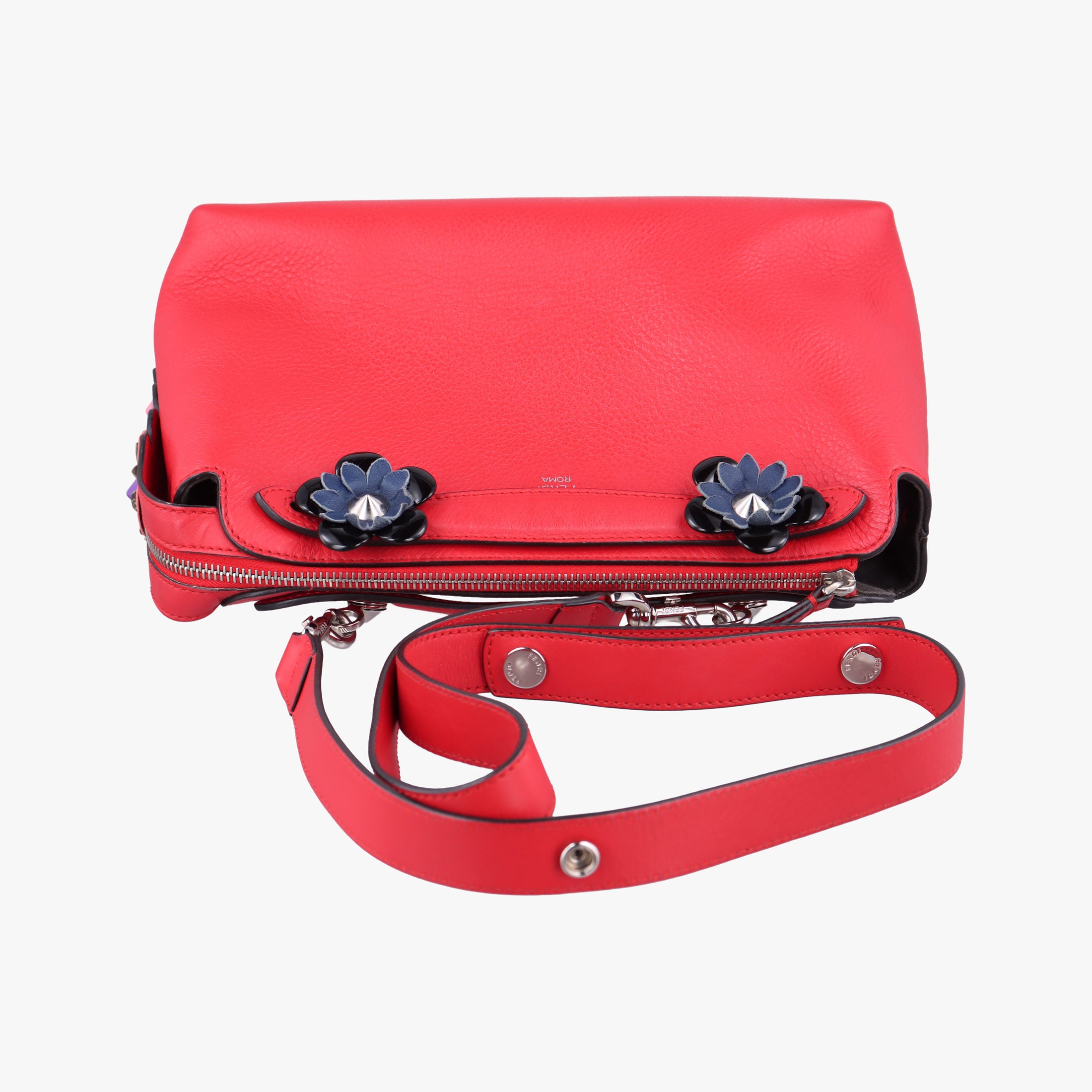 Pre-owned Fendi Small By The Way Red Leather 8BL124 shoulderbag | stylenewstar