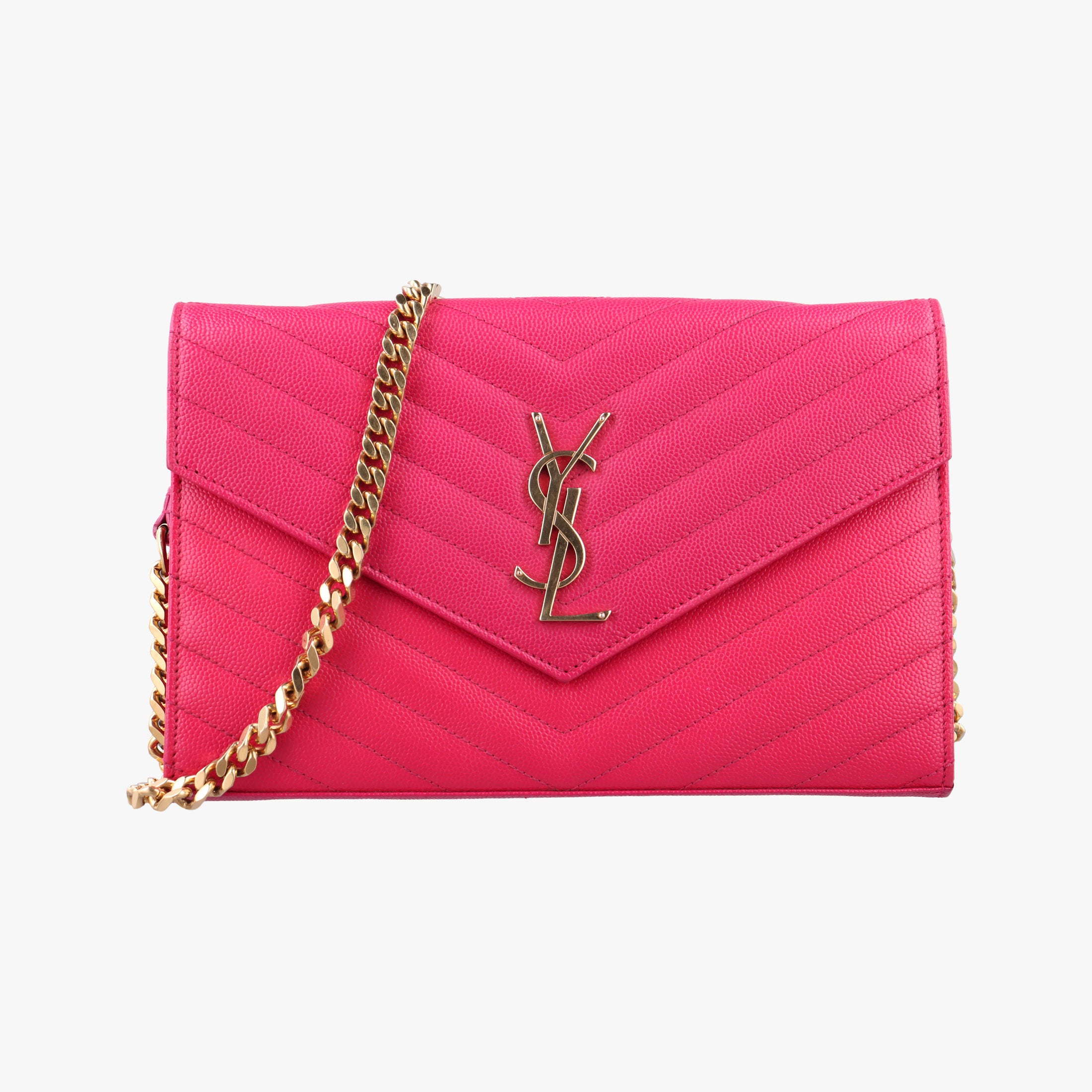 Pre-owned Yves Saint Laurent MONOGRAM Rose Leather 360452 shoulderbag | stylenewstar