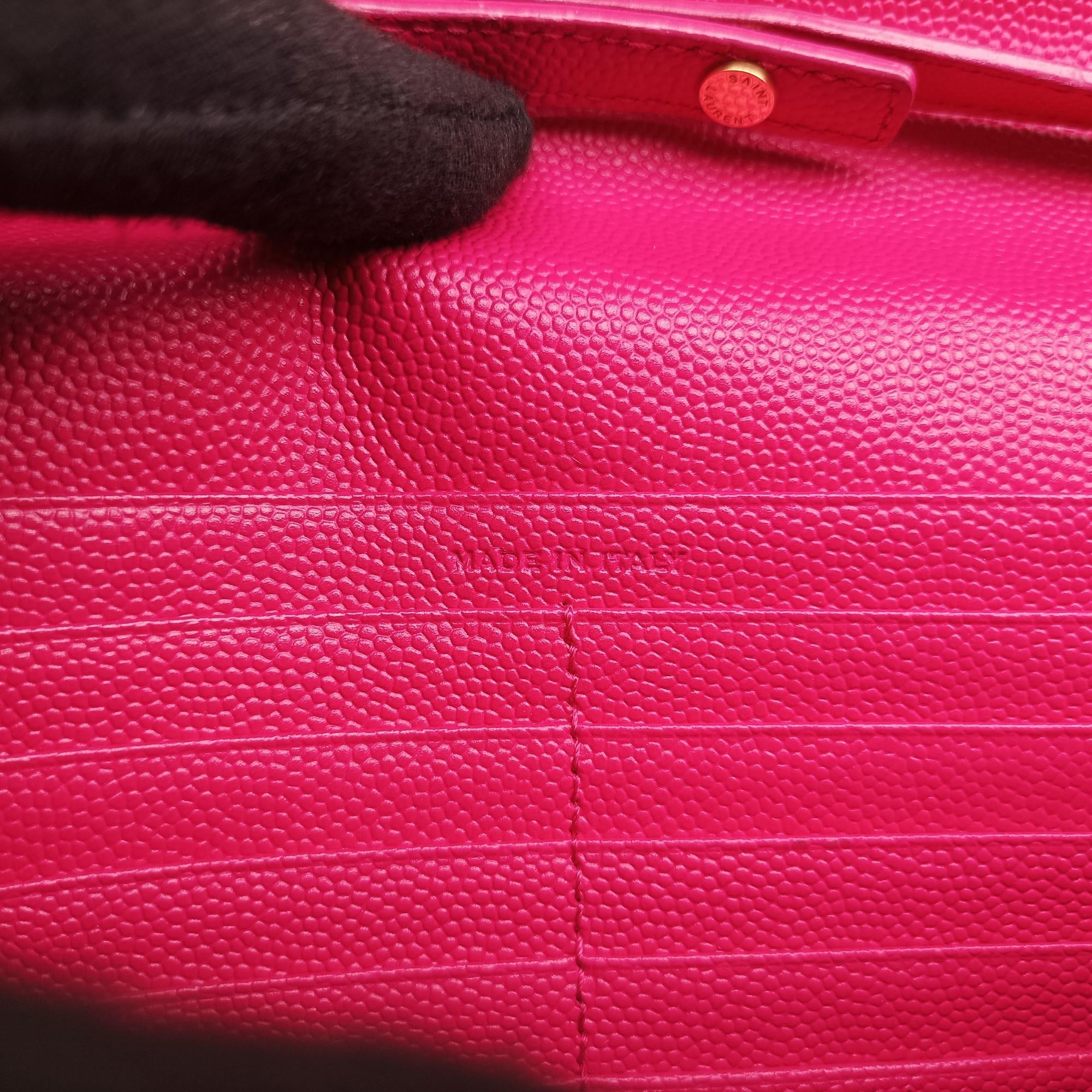 Pre-owned Yves Saint Laurent MONOGRAM Rose Leather 360452 shoulderbag | stylenewstar