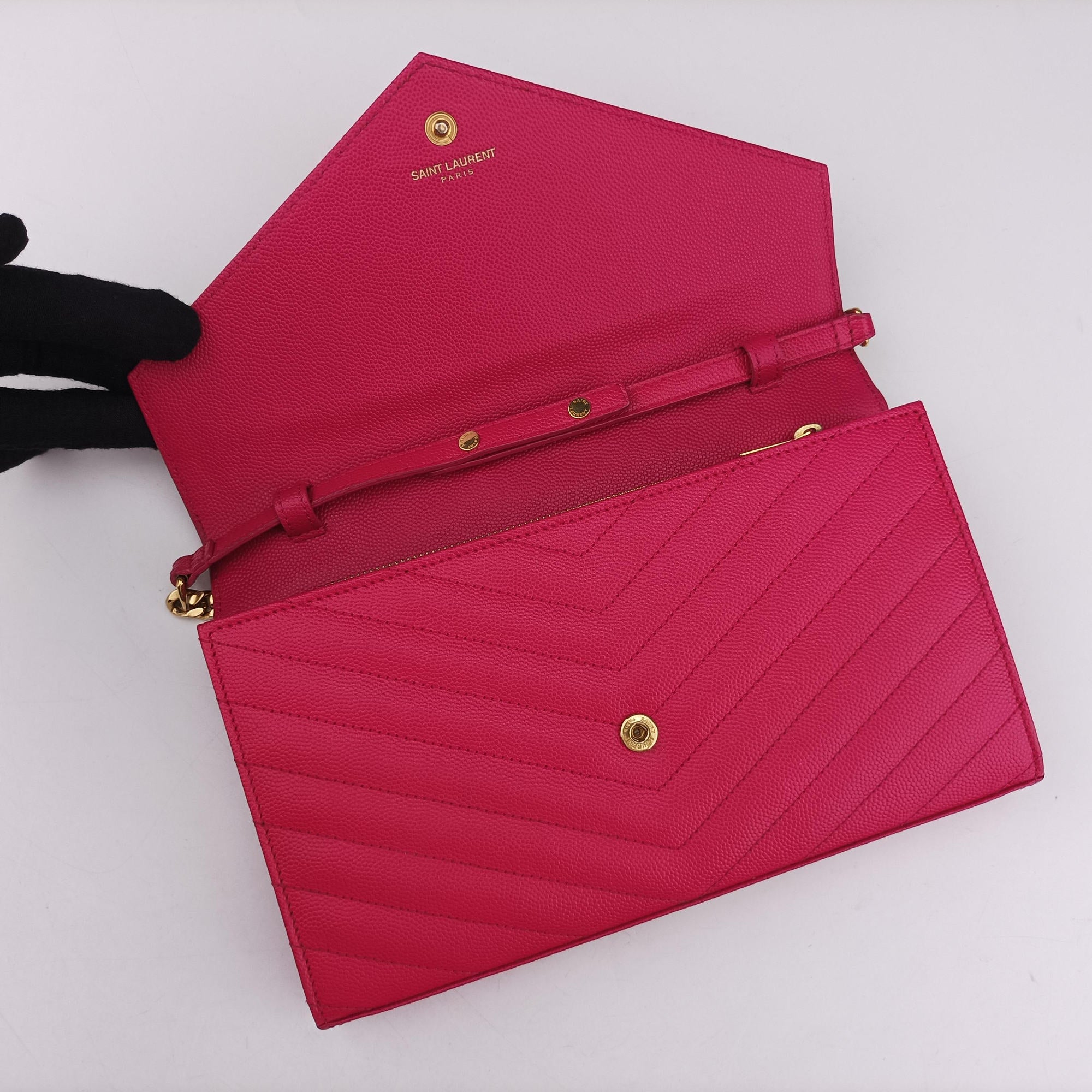 Pre-owned Yves Saint Laurent MONOGRAM Rose Leather 360452 shoulderbag | stylenewstar