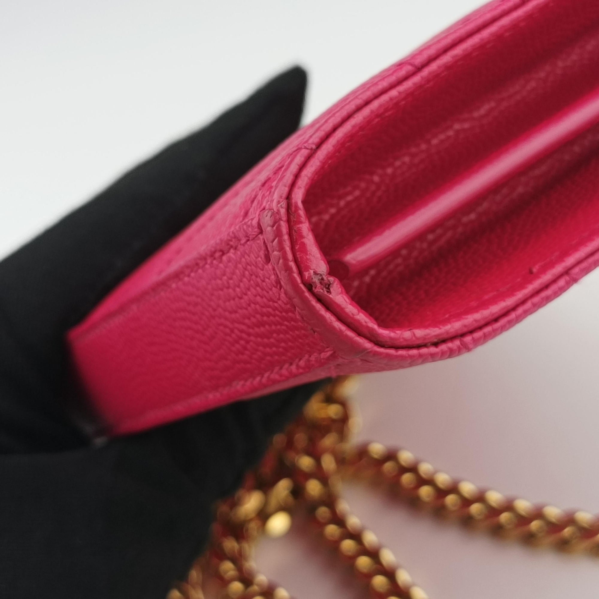 Pre-owned Yves Saint Laurent MONOGRAM Rose Leather 360452 shoulderbag | stylenewstar