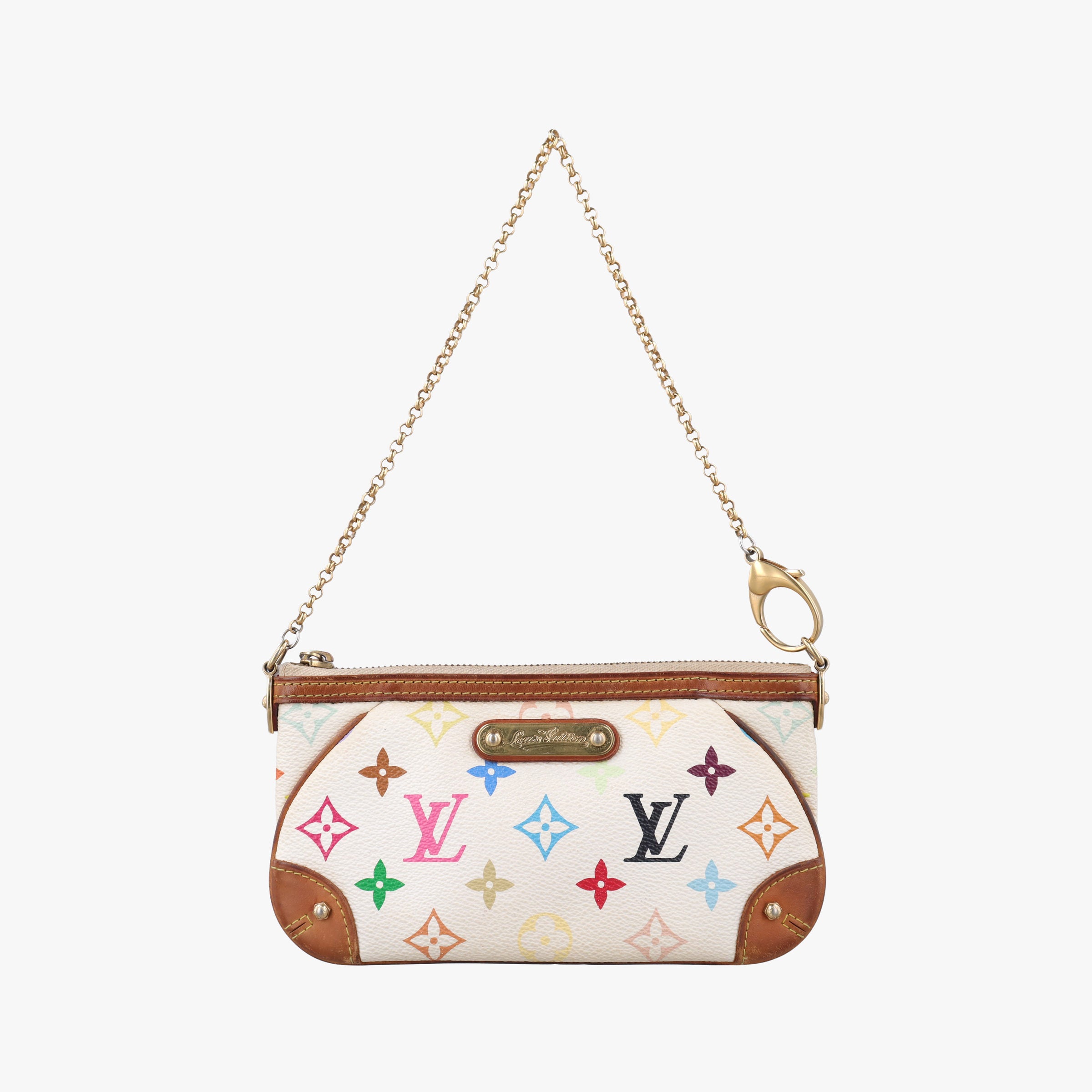 Pre-owned Louis Vuitton Pochette Mira MM Pouch white Monogram Multicolor M60096 shoulderbag | stylenewstar