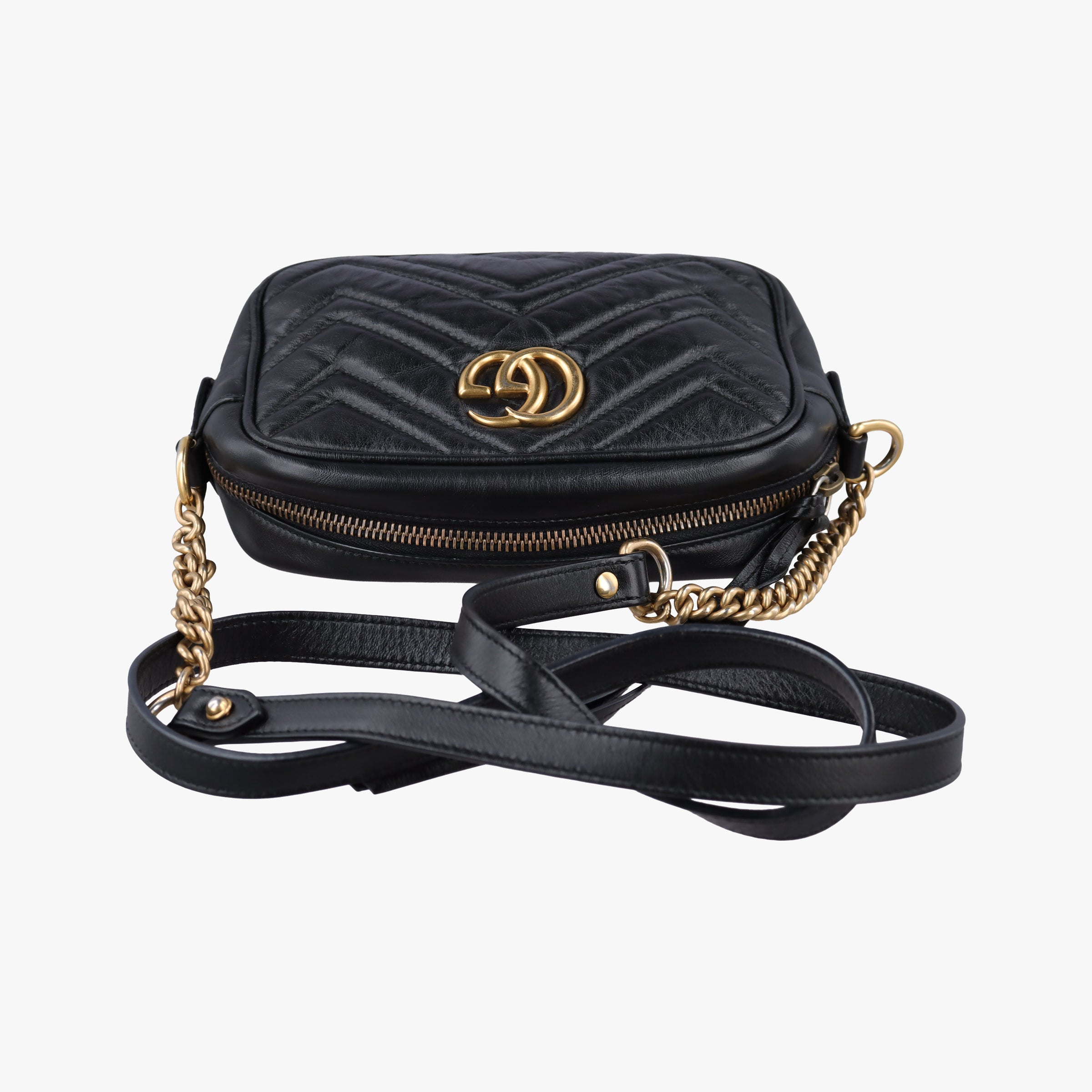 Vintage Gucci GG Marmont Black Leather 448065 shoulderbag | stylenewstar