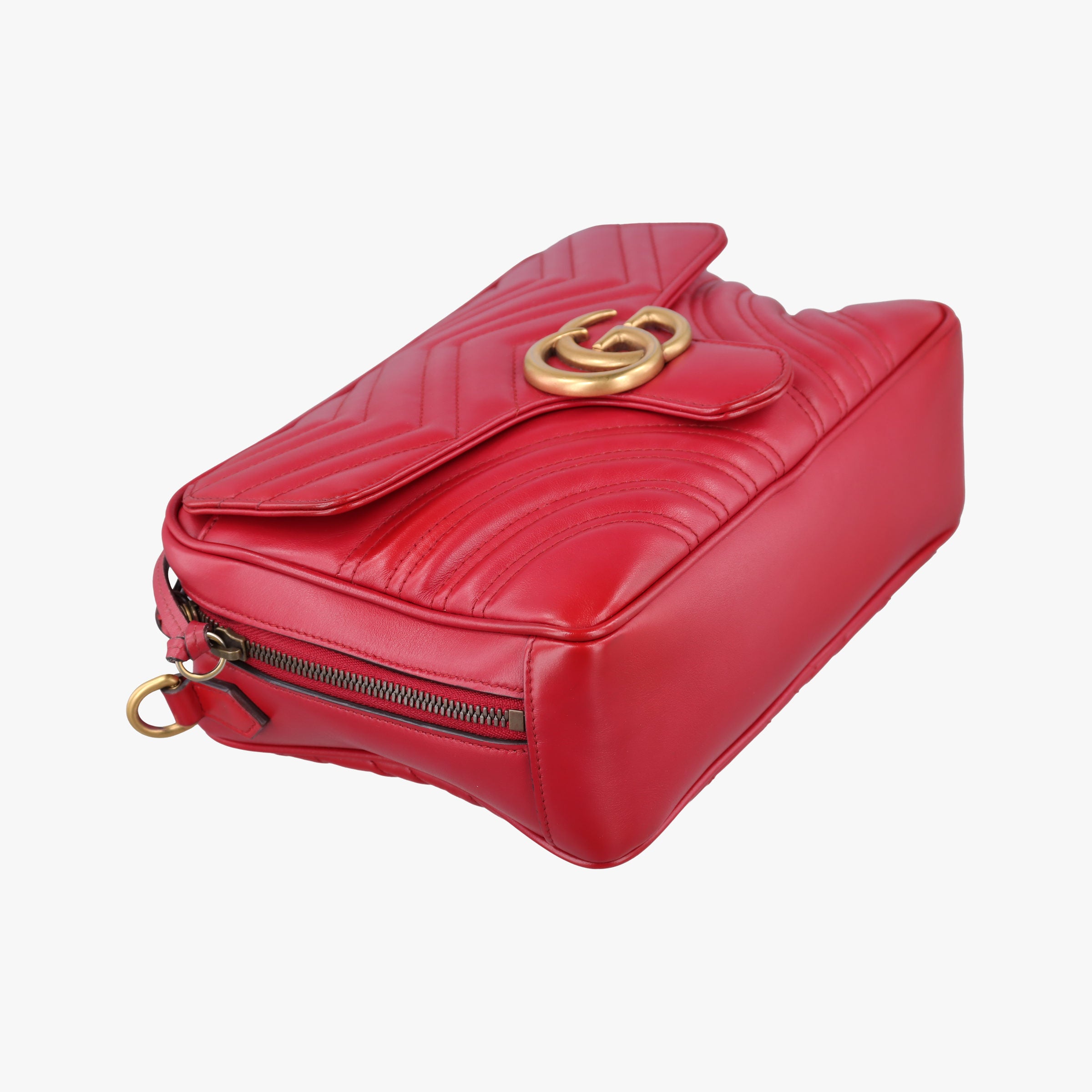 Pre-owned Gucci GG Marmont Red Leather 498100 shoulderbag | stylenewstar
