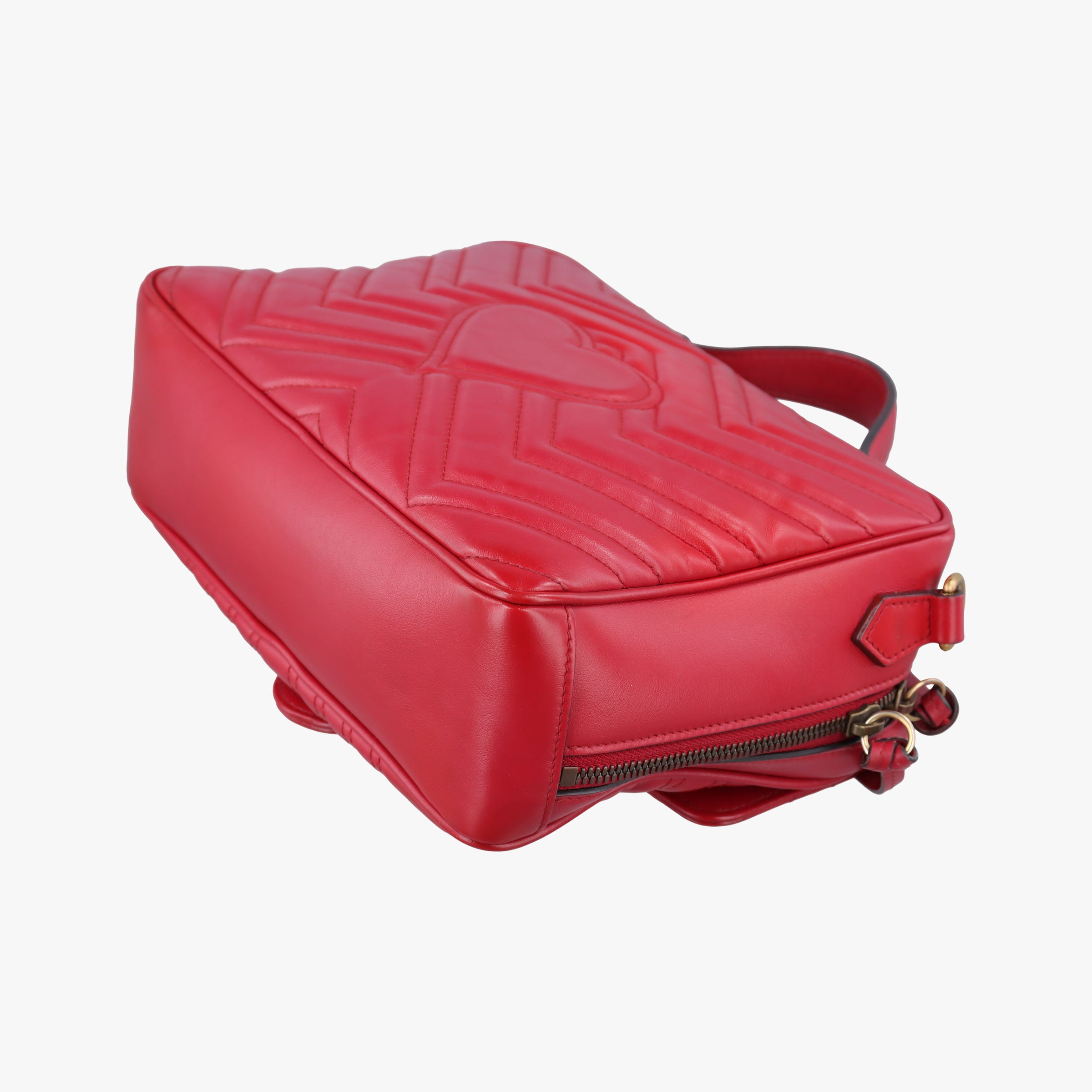 Pre-owned Gucci GG Marmont Red Leather 498100 shoulderbag | stylenewstar