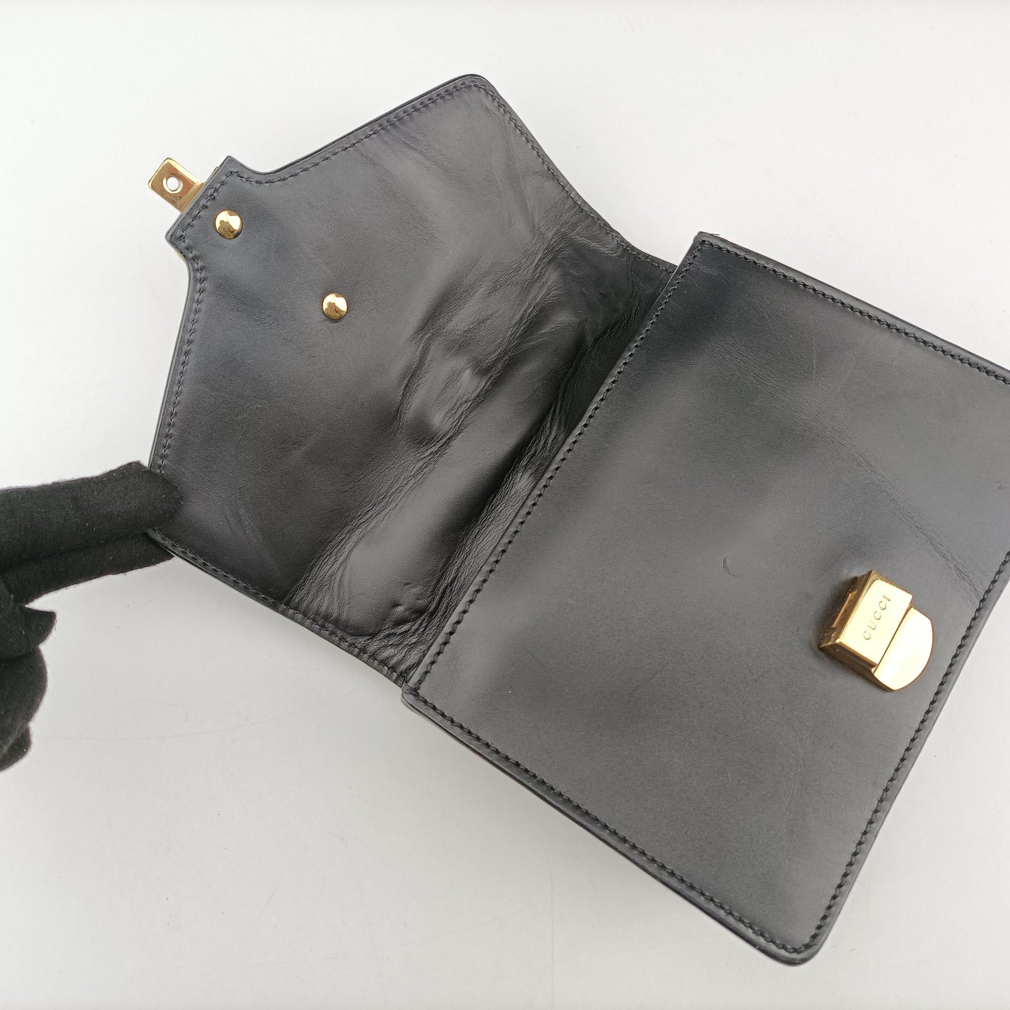 Pre-owned Gucci Sylvie Black×red×Green Leather 431666 handbag | stylenewstar
