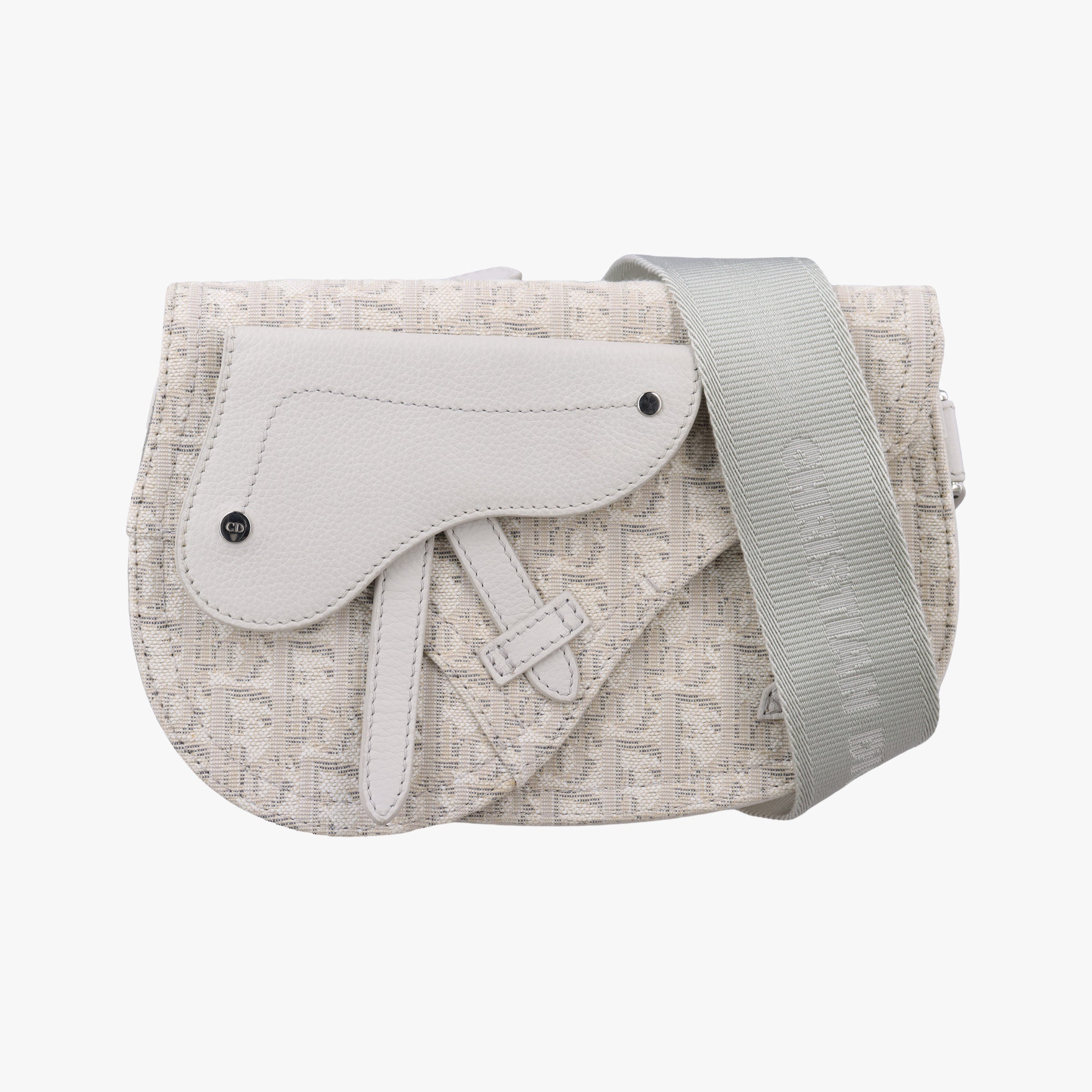 Secondhand Christian Dior Saddle White Jacquard × Leather  bum bag/waist bag | stylenewstar