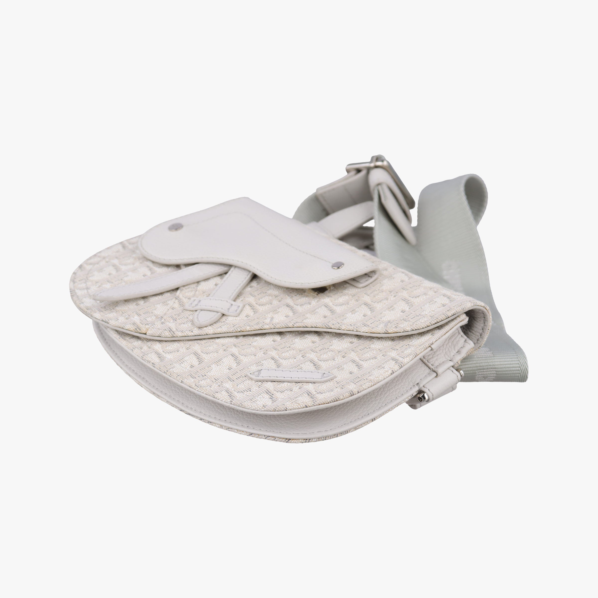 Secondhand Christian Dior Saddle White Jacquard × Leather  bum bag/waist bag | stylenewstar