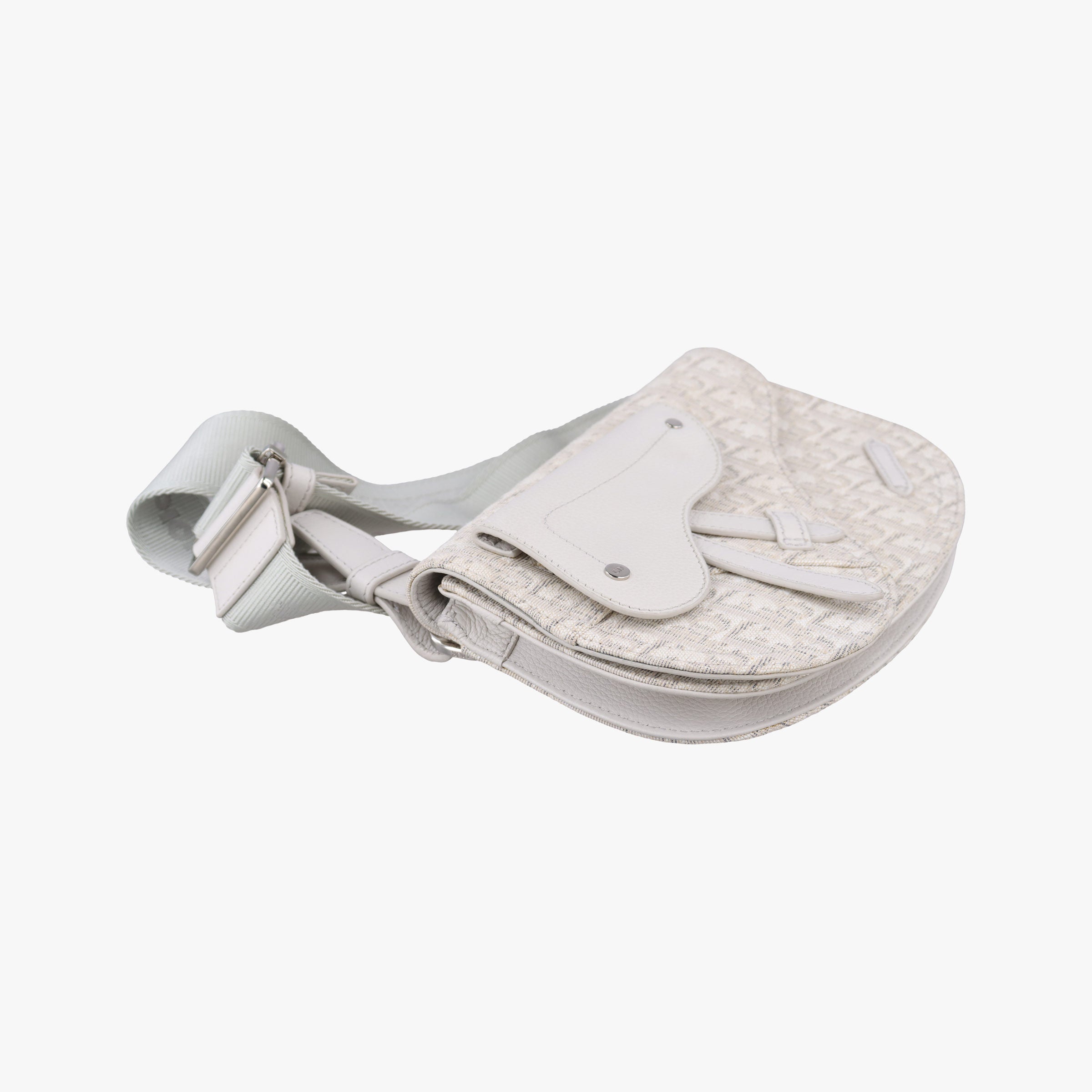 Secondhand Christian Dior Saddle White Jacquard × Leather  bum bag/waist bag | stylenewstar