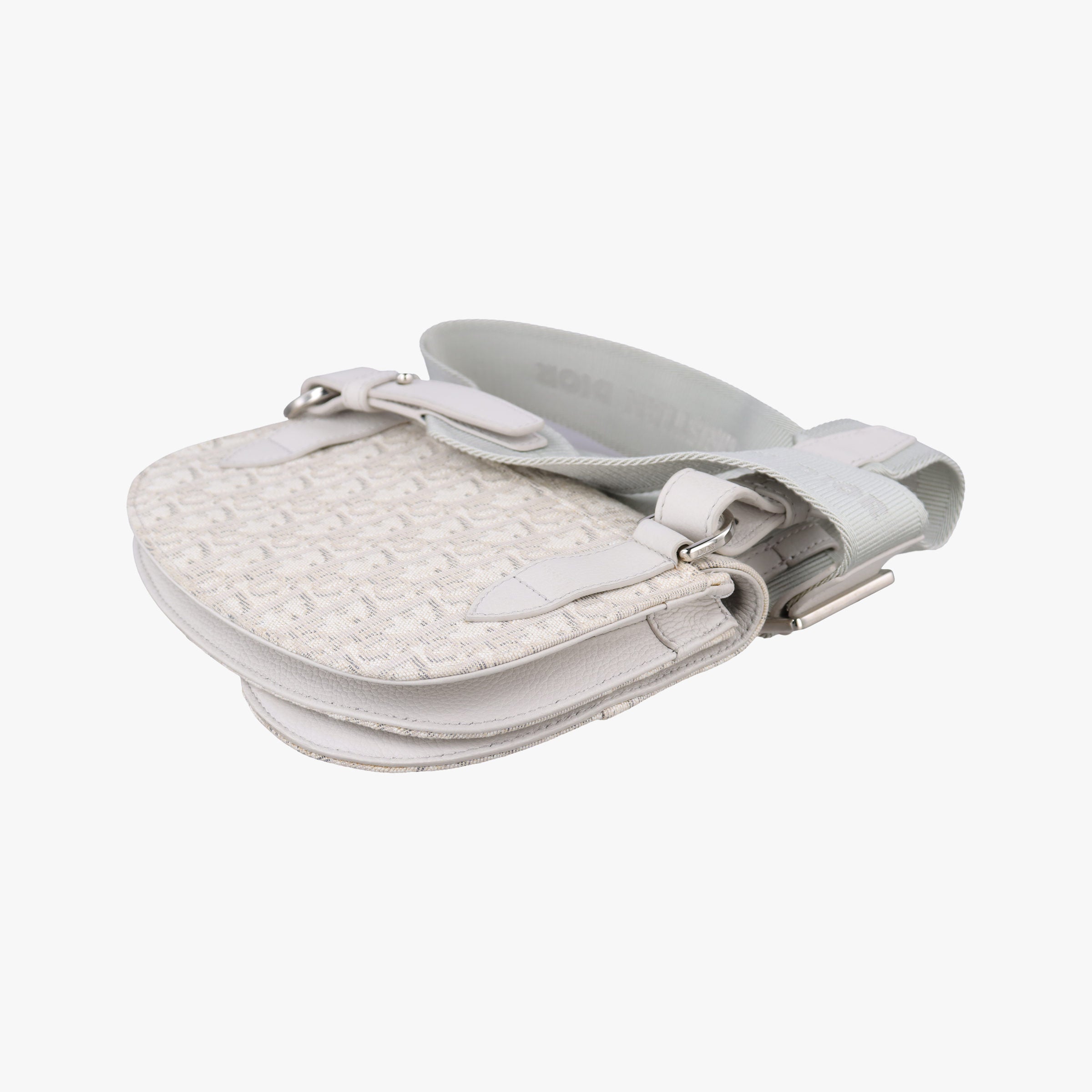 Secondhand Christian Dior Saddle White Jacquard × Leather  bum bag/waist bag | stylenewstar