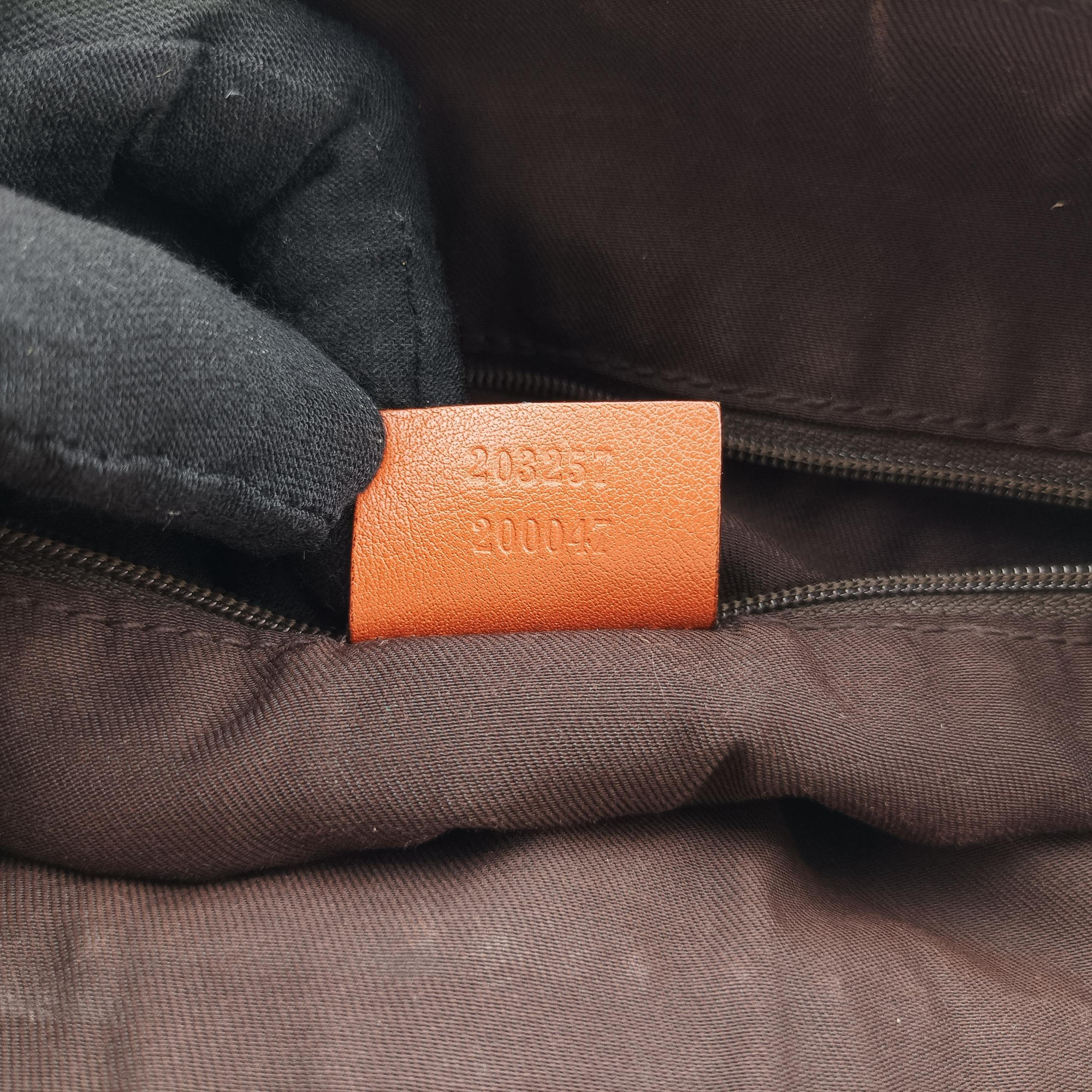 Pre-owned Gucci Abbey line Orange×Brown canvas×leather 203257 shoulderbag | stylenewstar