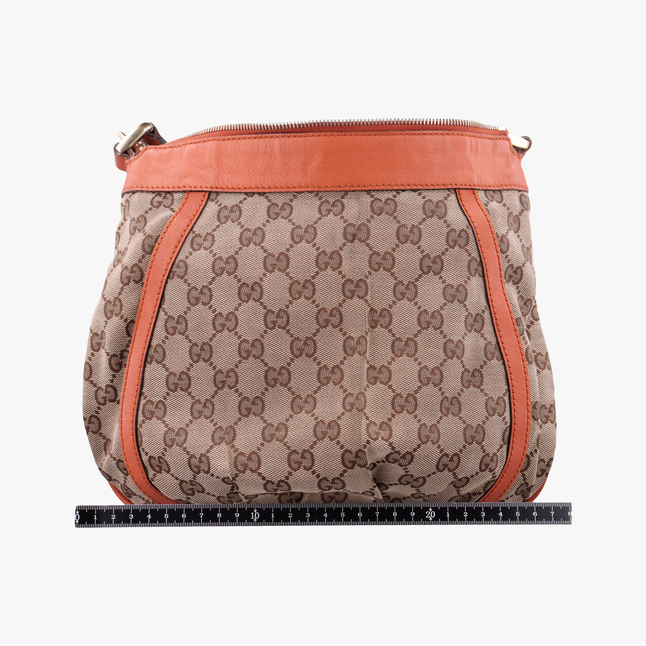 Pre-owned Gucci Abbey line Orange×Brown canvas×leather 203257 shoulderbag | stylenewstar