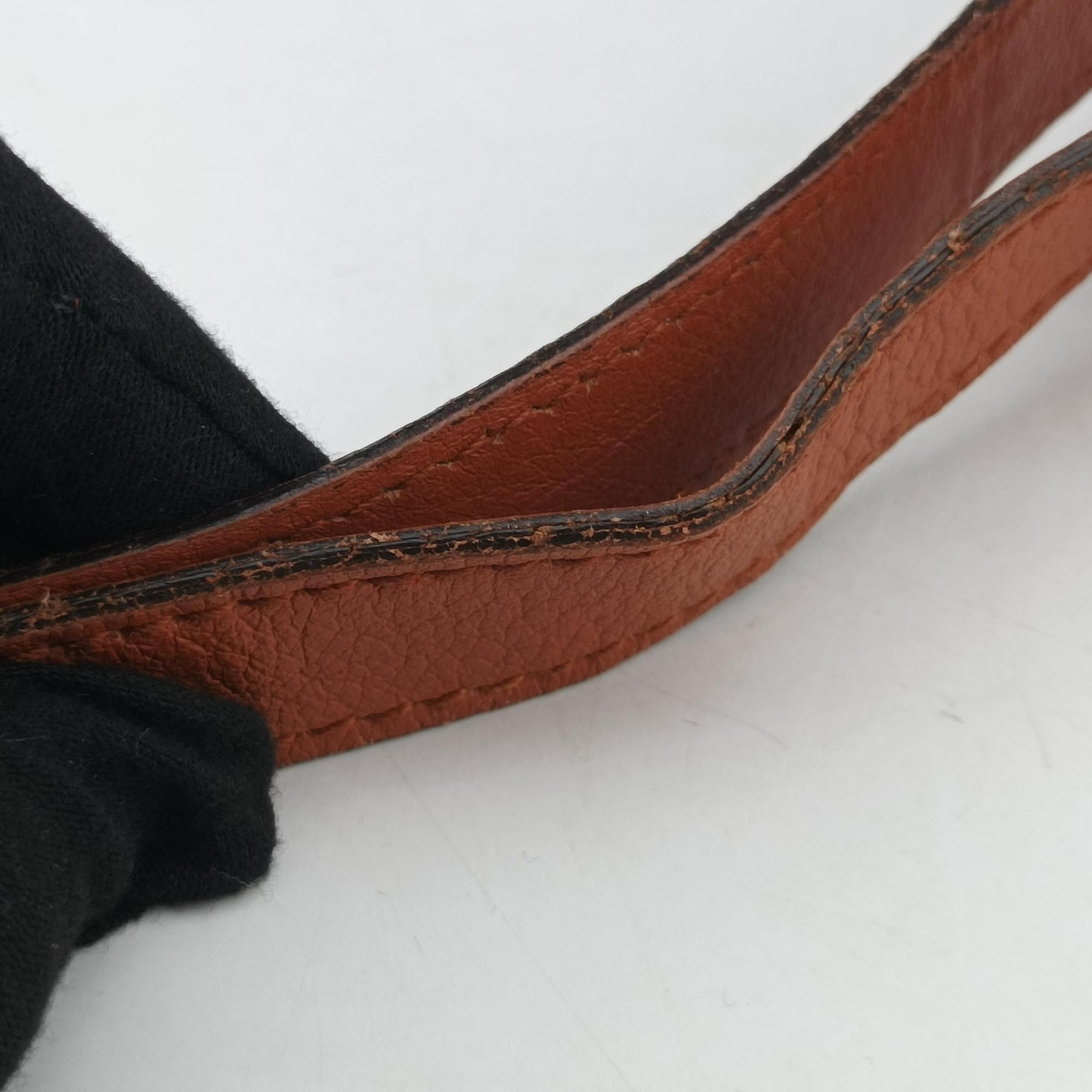Pre-owned Gucci Abbey line Orange×Brown canvas×leather 203257 shoulderbag | stylenewstar