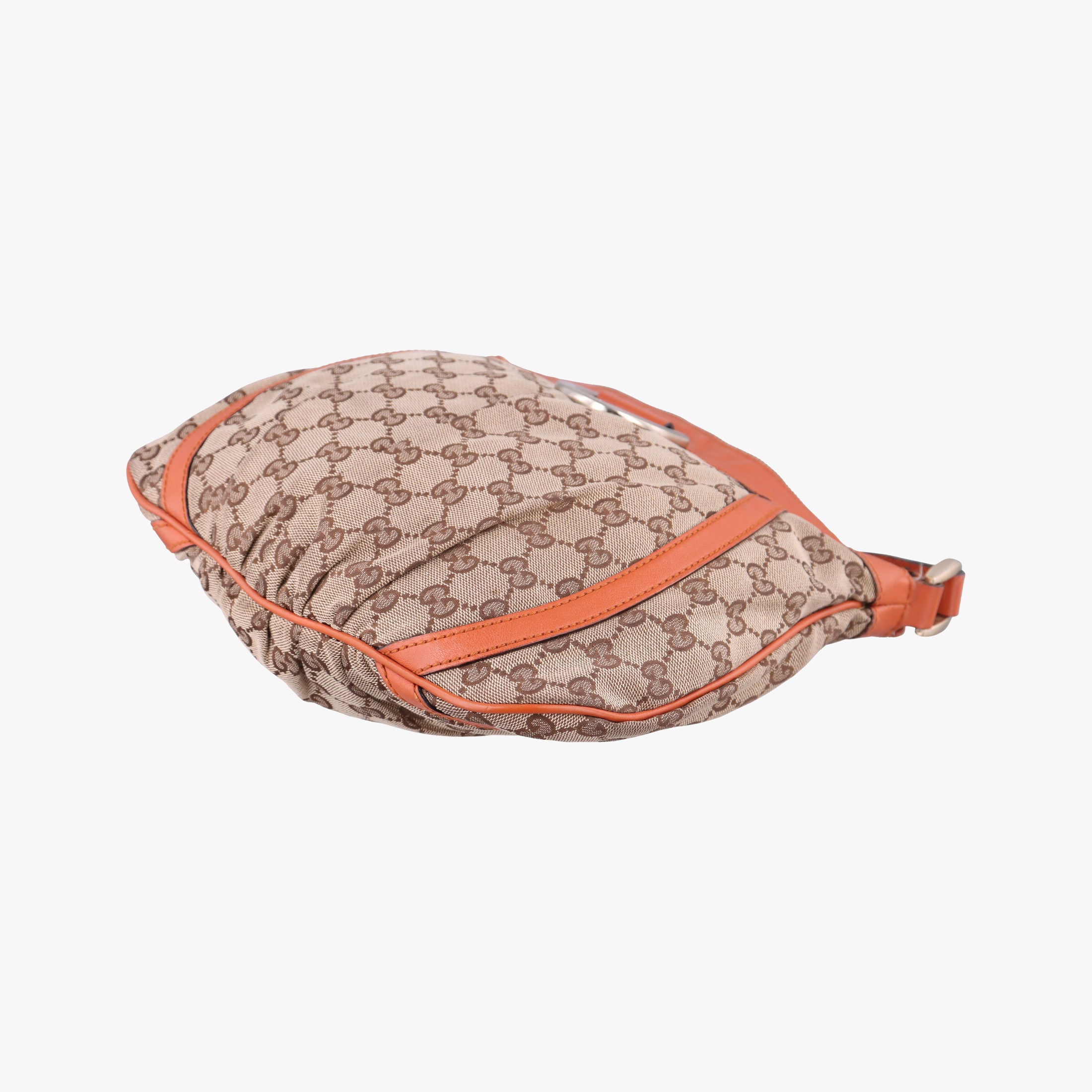 Pre-owned Gucci Abbey line Orange×Brown canvas×leather 203257 shoulderbag | stylenewstar
