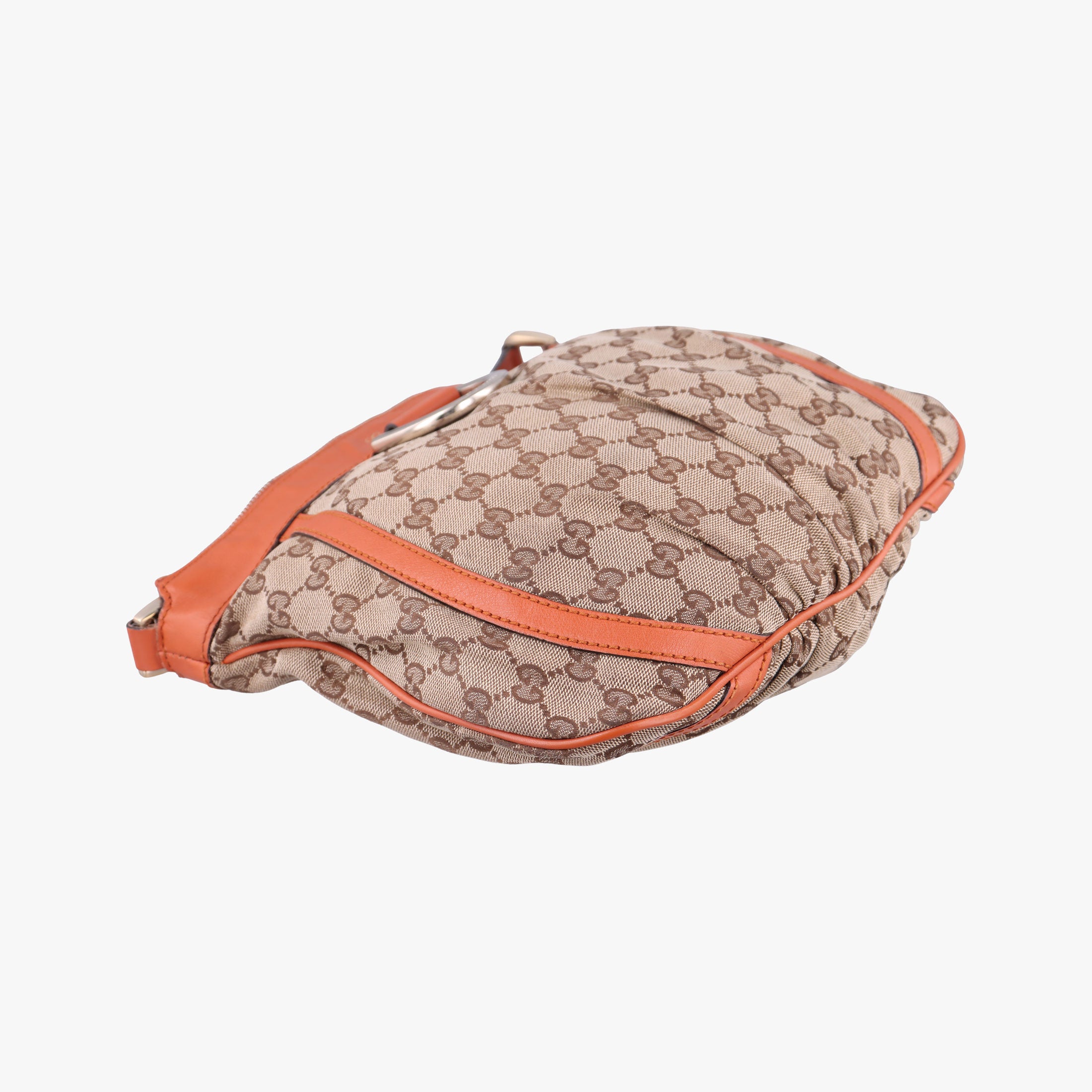 Pre-owned Gucci Abbey line Orange×Brown canvas×leather 203257 shoulderbag | stylenewstar