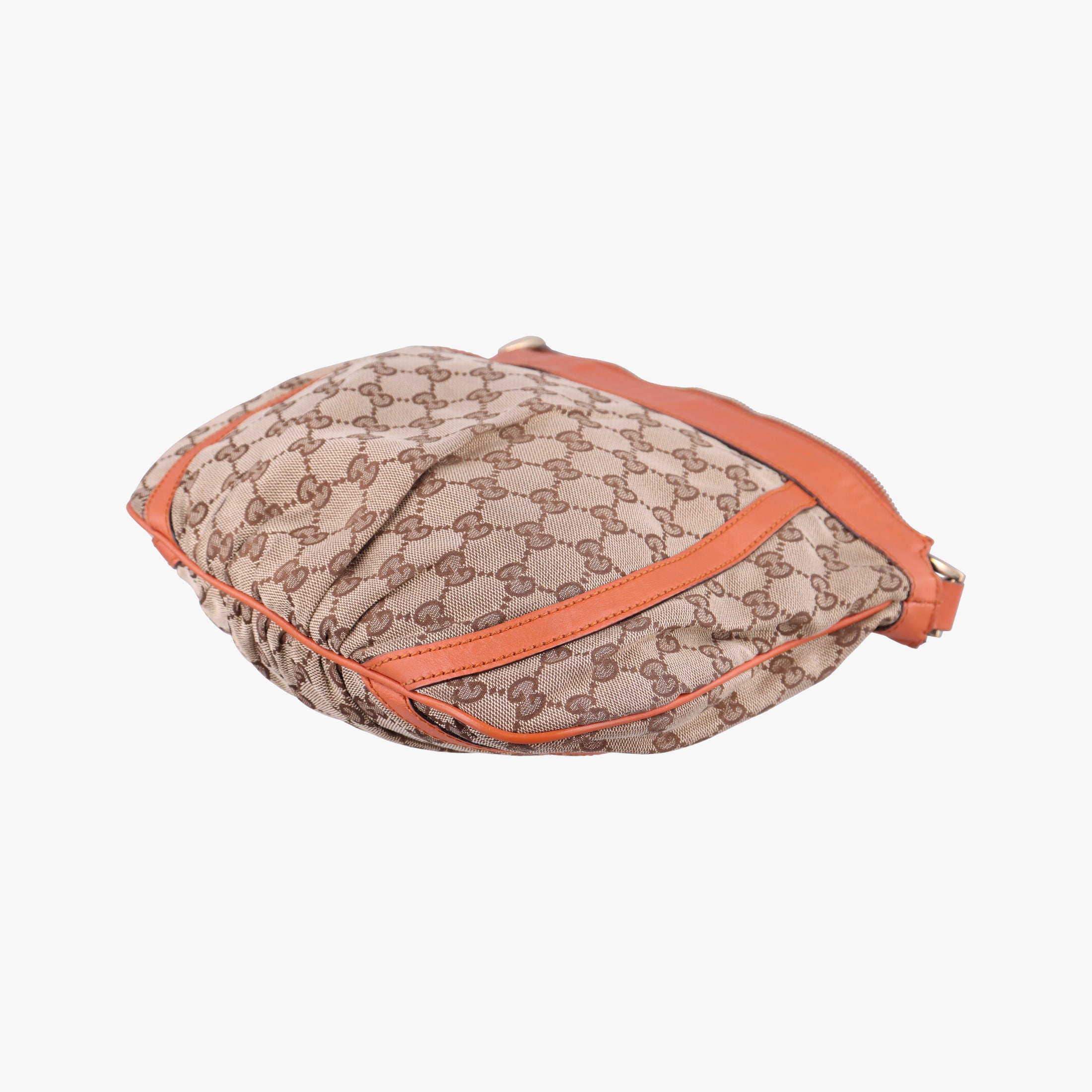 Pre-owned Gucci Abbey line Orange×Brown canvas×leather 203257 shoulderbag | stylenewstar