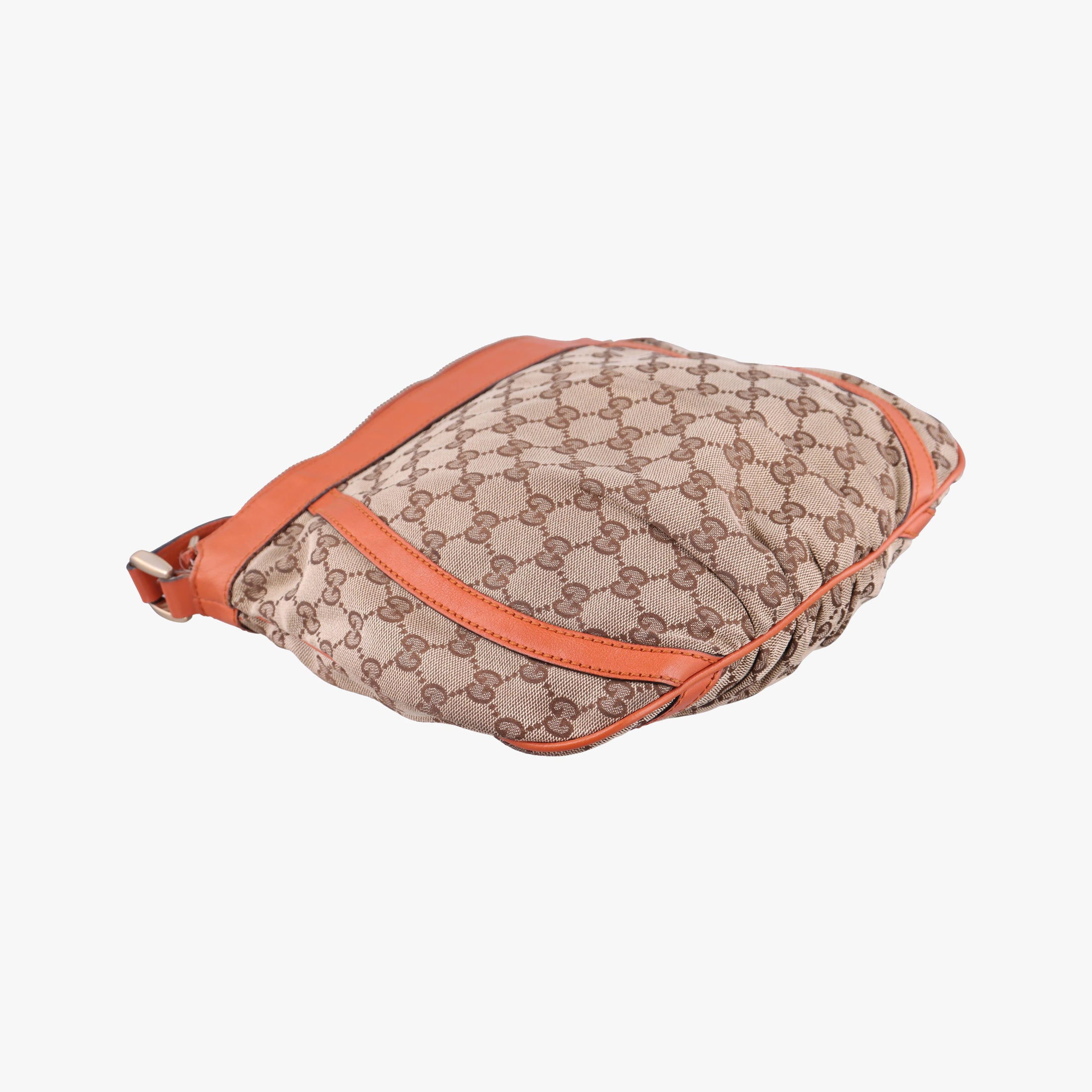 Pre-owned Gucci Abbey line Orange×Brown canvas×leather 203257 shoulderbag | stylenewstar