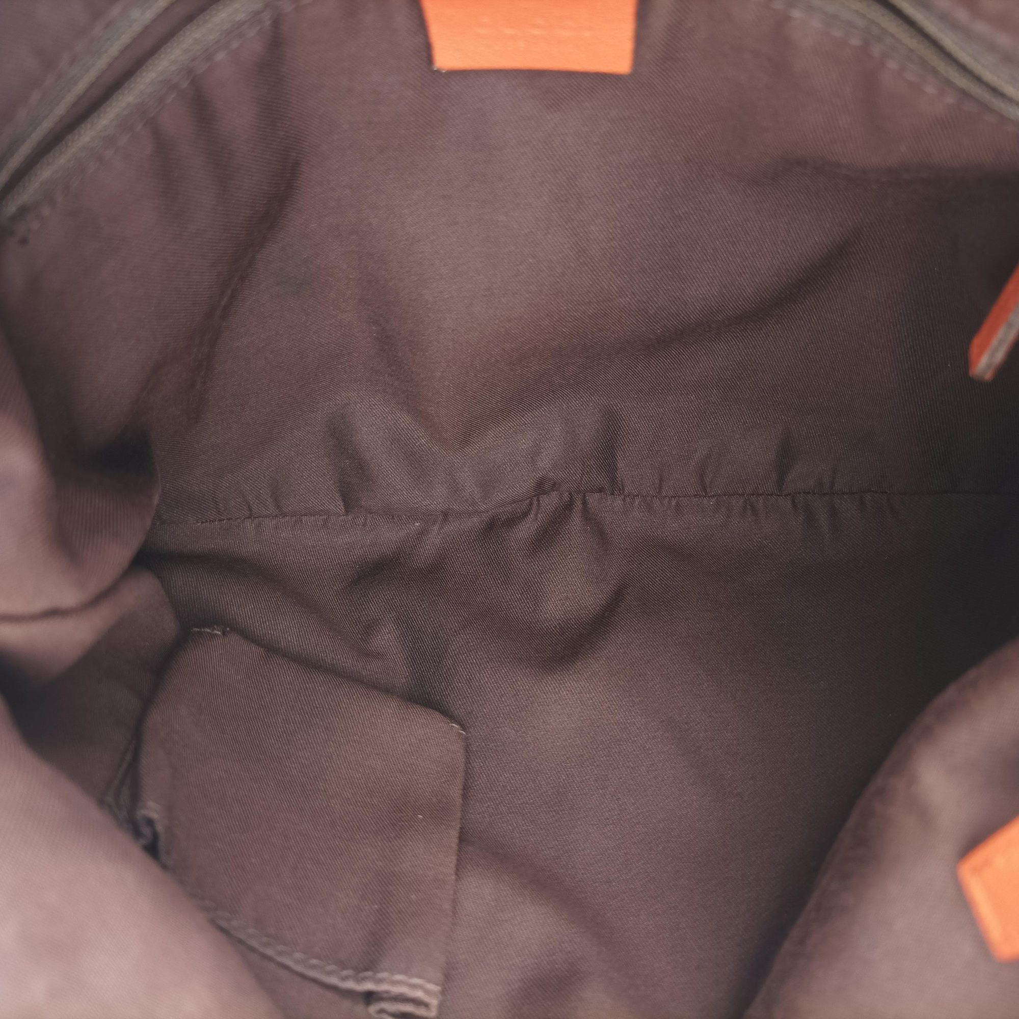 Pre-owned Gucci Abbey line Orange×Brown canvas×leather 203257 shoulderbag | stylenewstar
