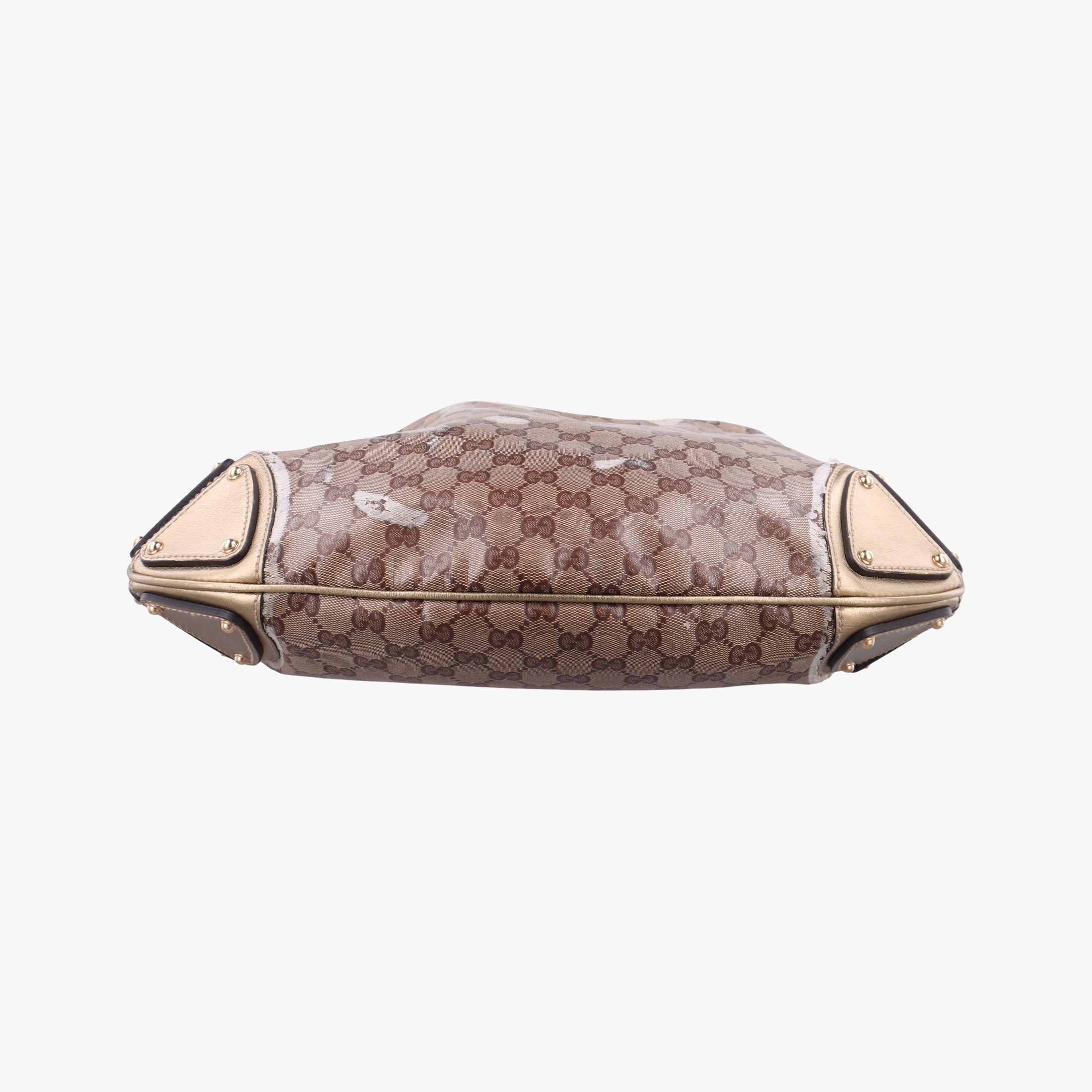 Pre-owned Gucci Indy Babouska Brown PVC coated canvas 185566 shoulderbag | stylenewstar