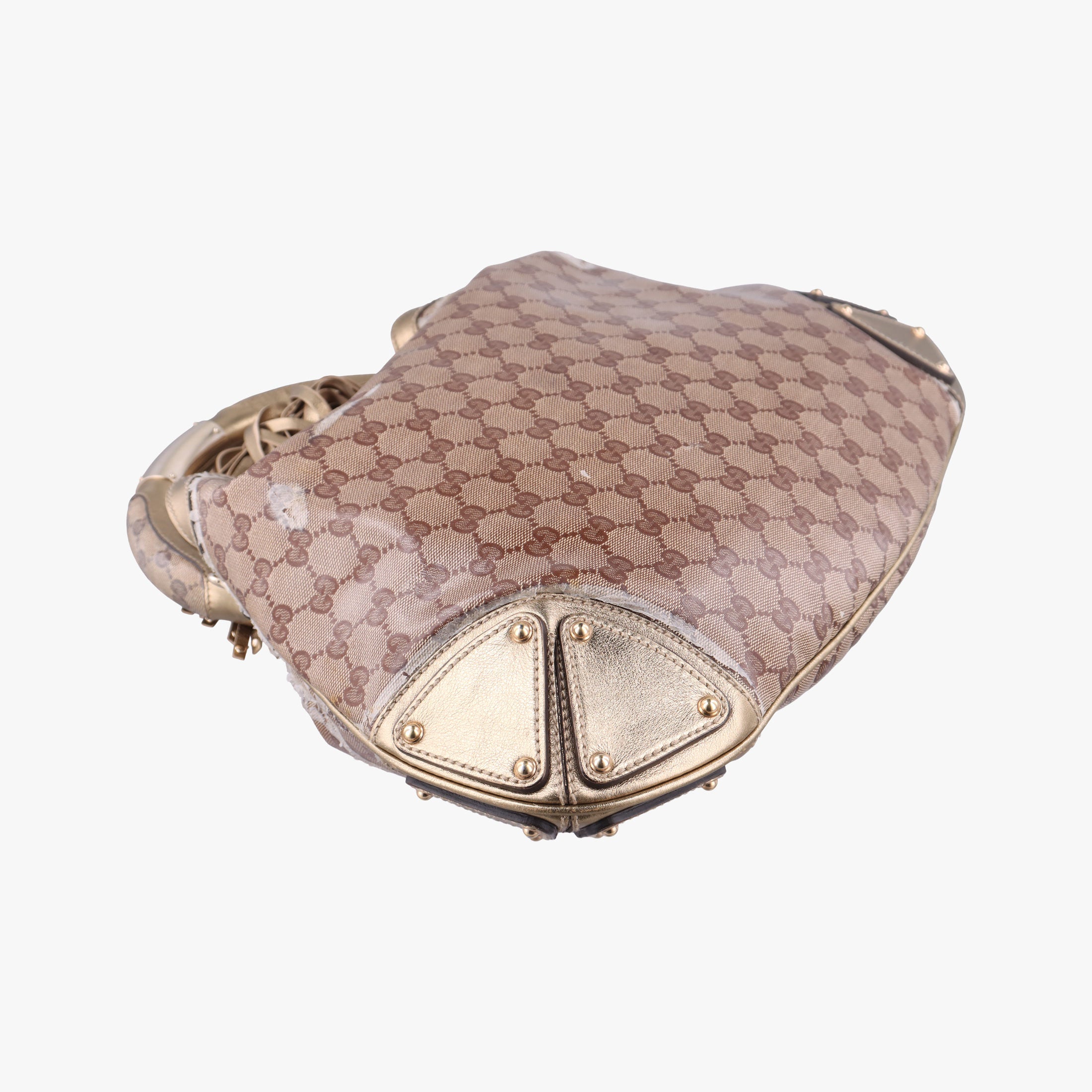 Pre-owned Gucci Indy Babouska Brown PVC coated canvas 185566 shoulderbag | stylenewstar