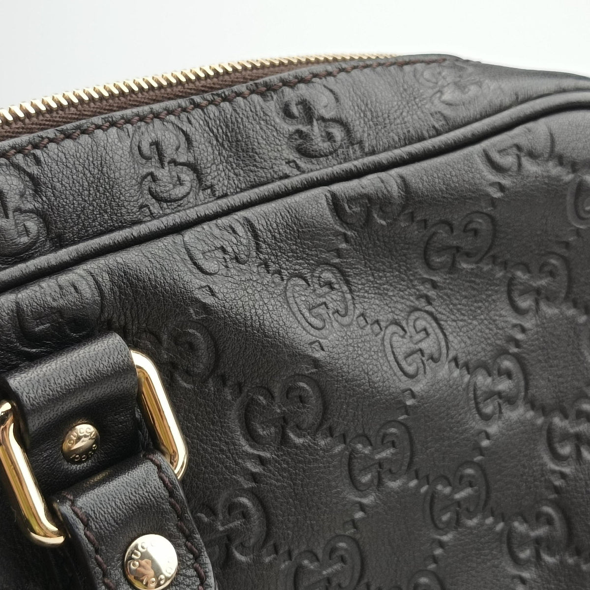 Pre-owned Gucci Diamante Black Leather 208463 shoulderbag | stylenewstar