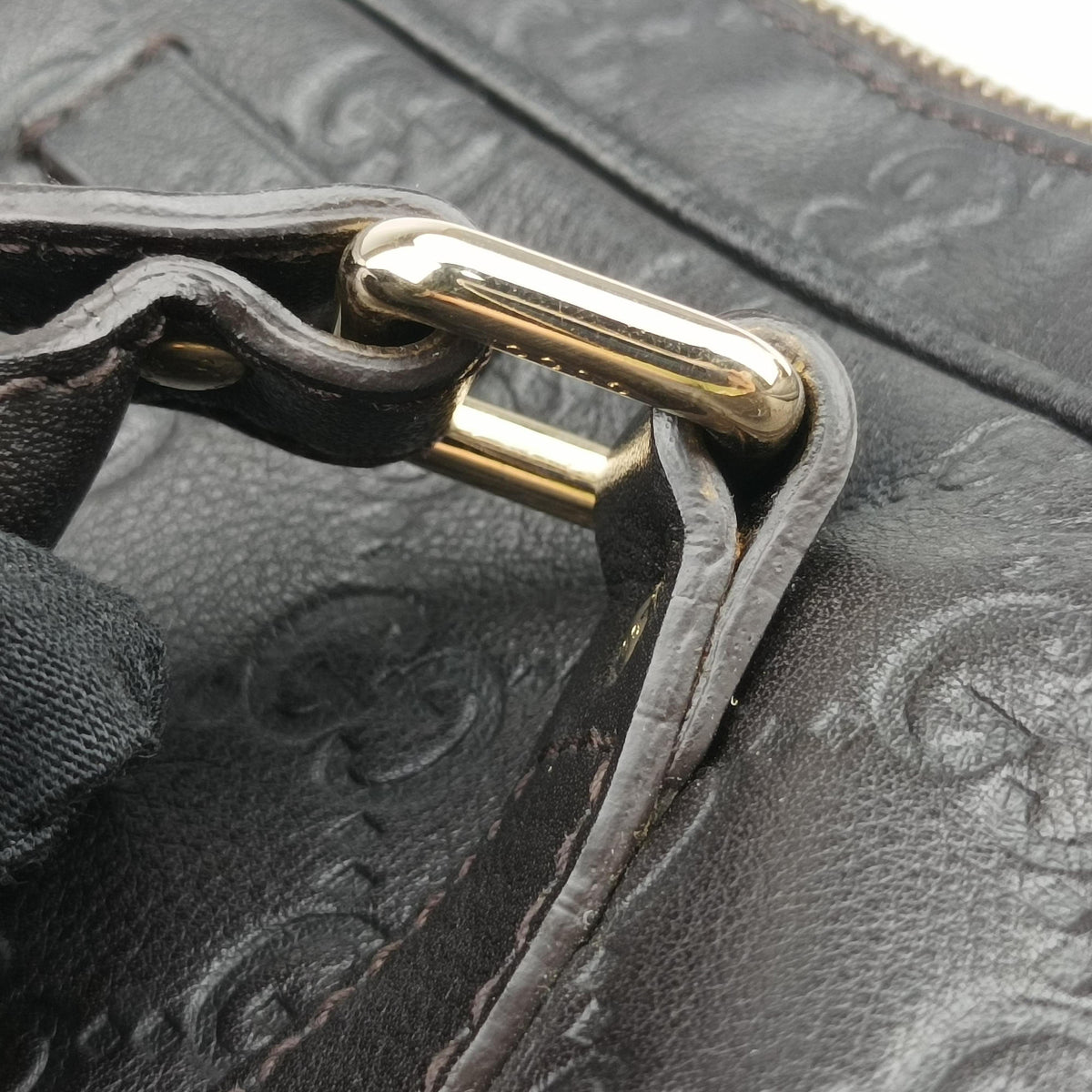Pre-owned Gucci Diamante Black Leather 208463 shoulderbag | stylenewstar
