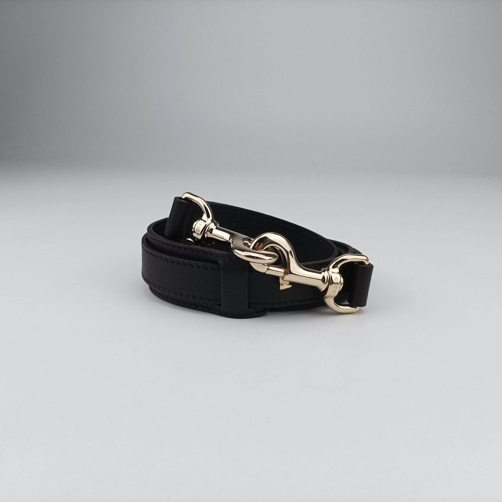 Pre-owned Gucci Diamante Black Leather 208463 shoulderbag | stylenewstar