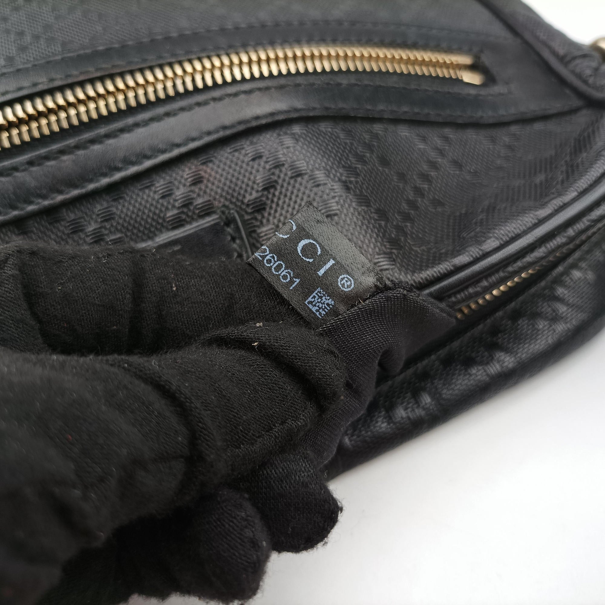 Vintage Gucci GG Imprime Messenger Black Leather 201448 shoulderbag | stylenewstar