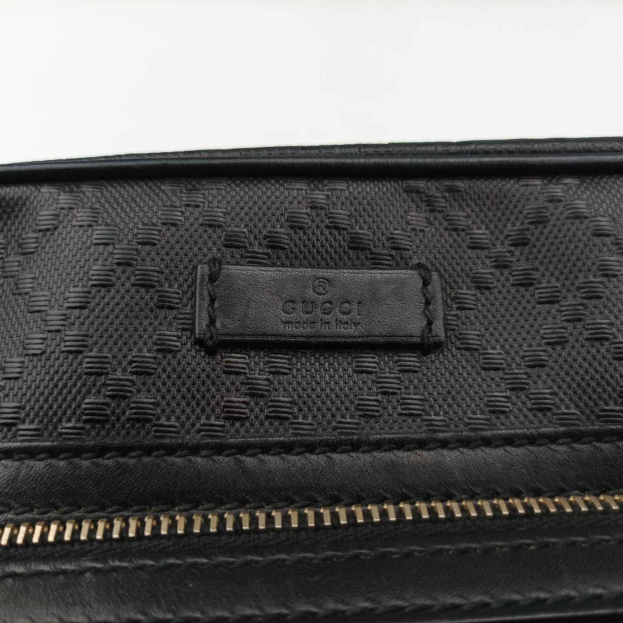 Vintage Gucci GG Imprime Messenger Black Leather 201448 shoulderbag | stylenewstar