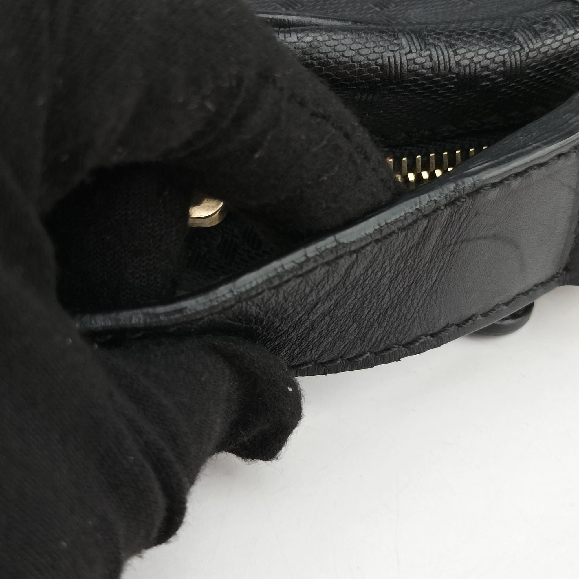 Vintage Gucci GG Imprime Messenger Black Leather 201448 shoulderbag | stylenewstar