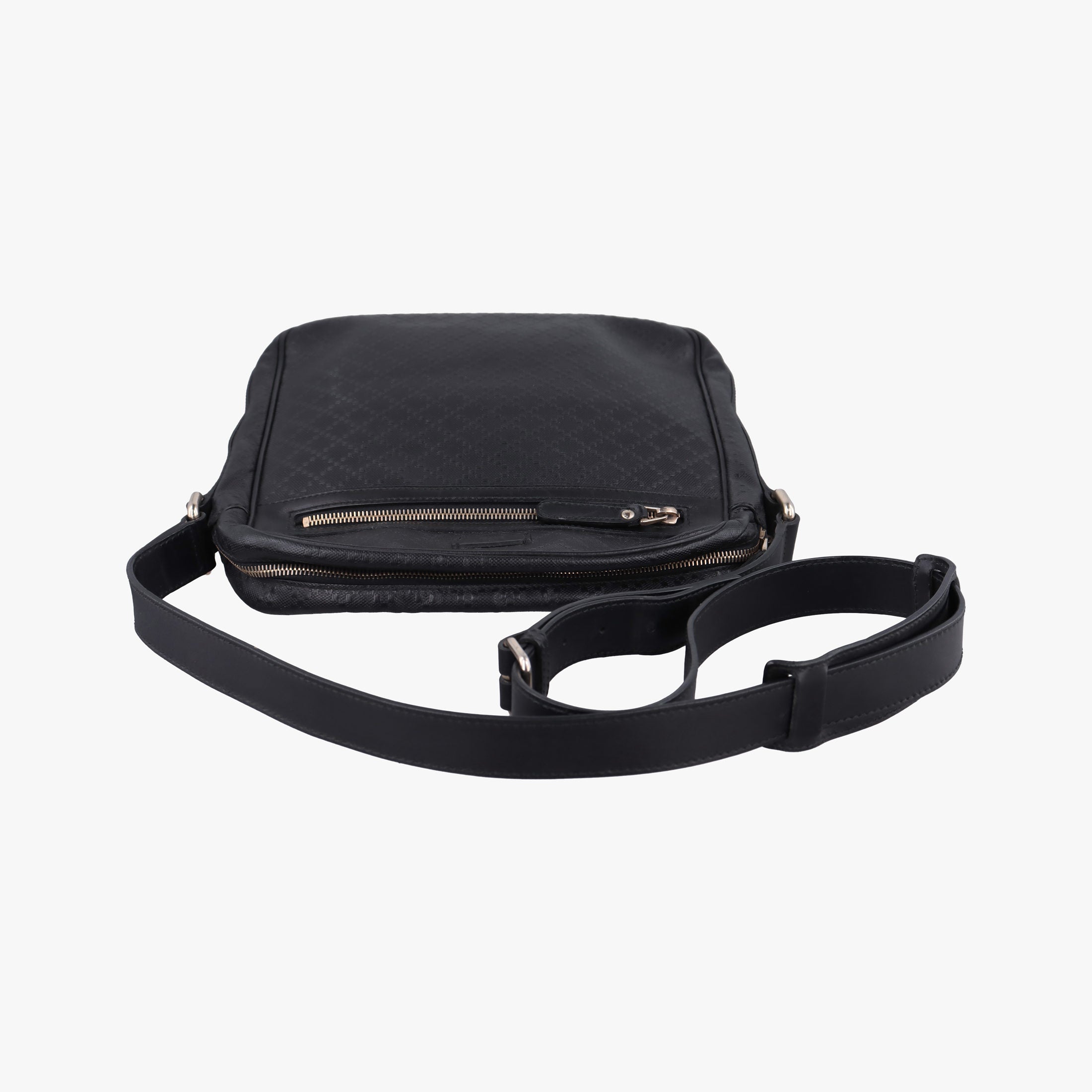 Vintage Gucci GG Imprime Messenger Black Leather 201448 shoulderbag | stylenewstar
