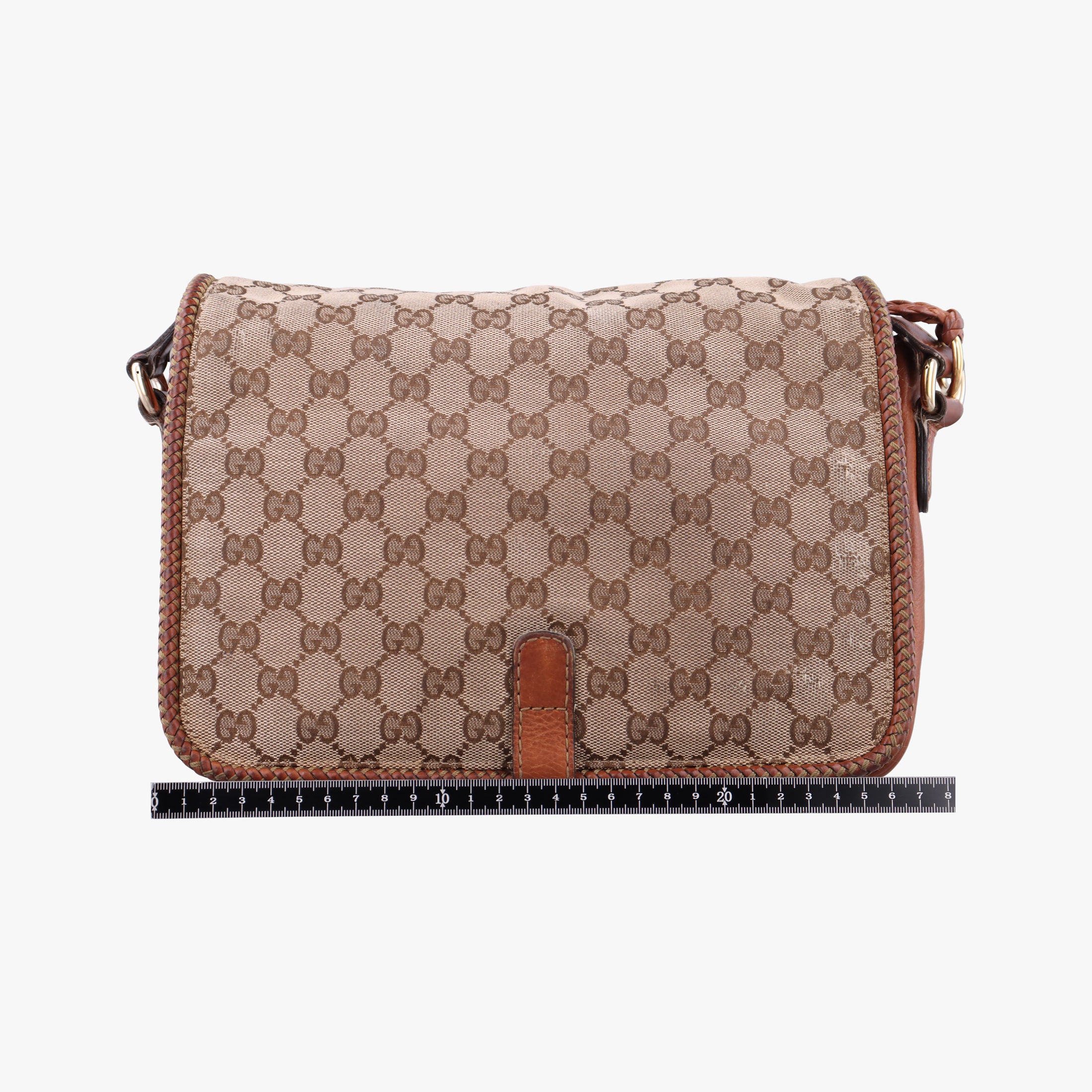 Pre-owned Gucci Marrakech Messenger Beige x Brown canvas x Leather 257024 shoulderbag | stylenewstar